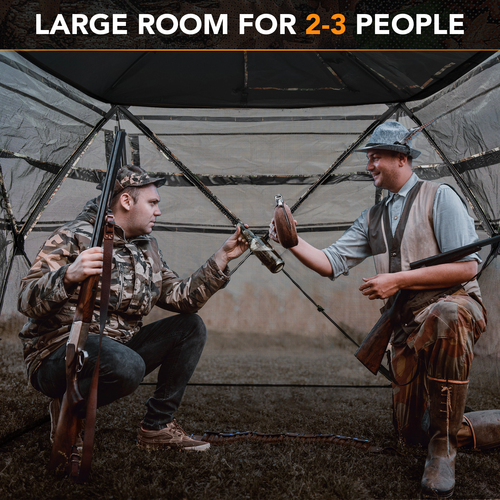 LJG 5-IN-1 Detachable Hunting Blind for 2-3 People with Skylight