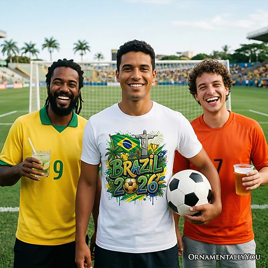OrnamentallyYou Unisex Brazil 2026 Soccer Cup Global Championship T-Shirt