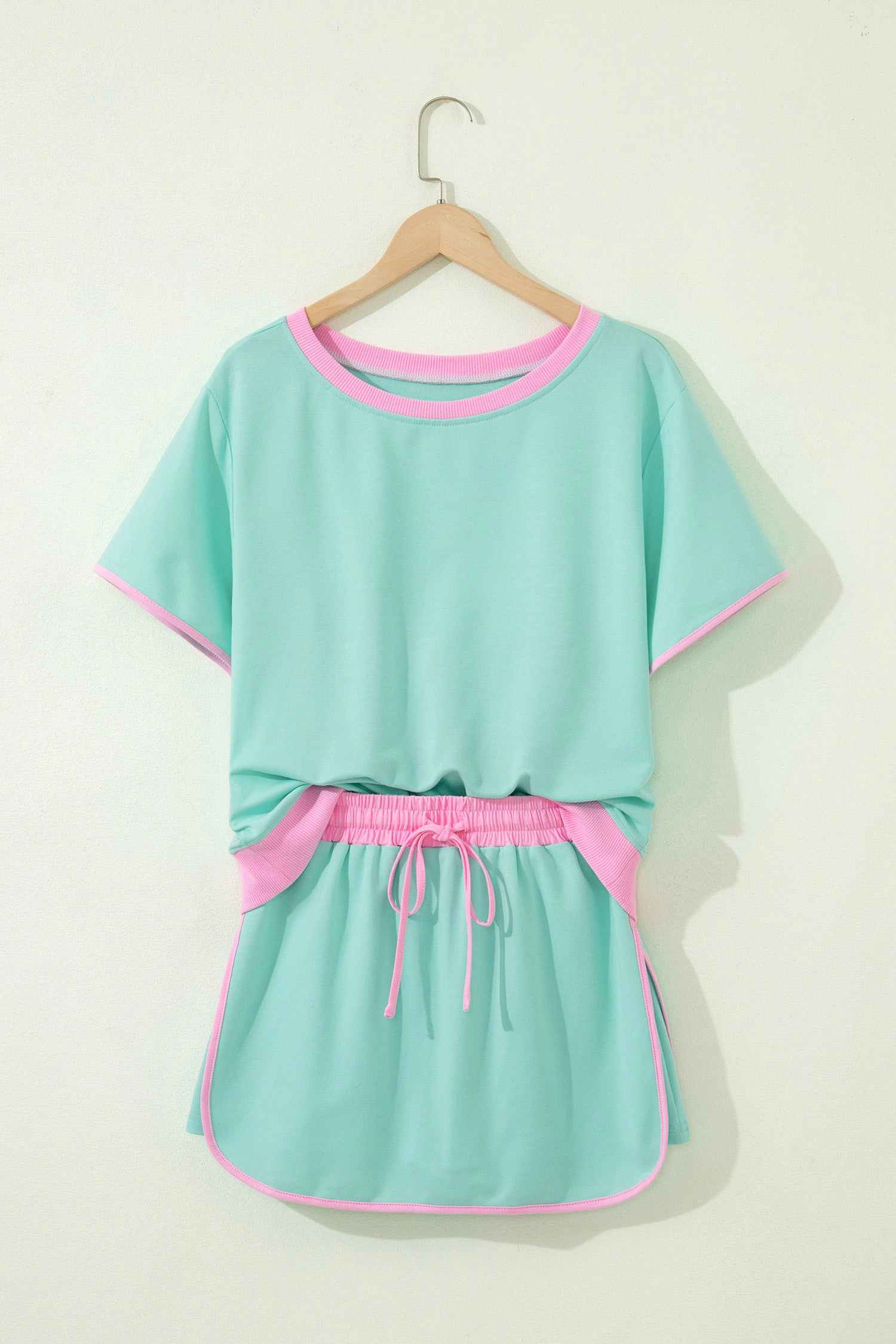 Threaded Pear Womens Hunter Drop Shoulder Colorblock Skort Set