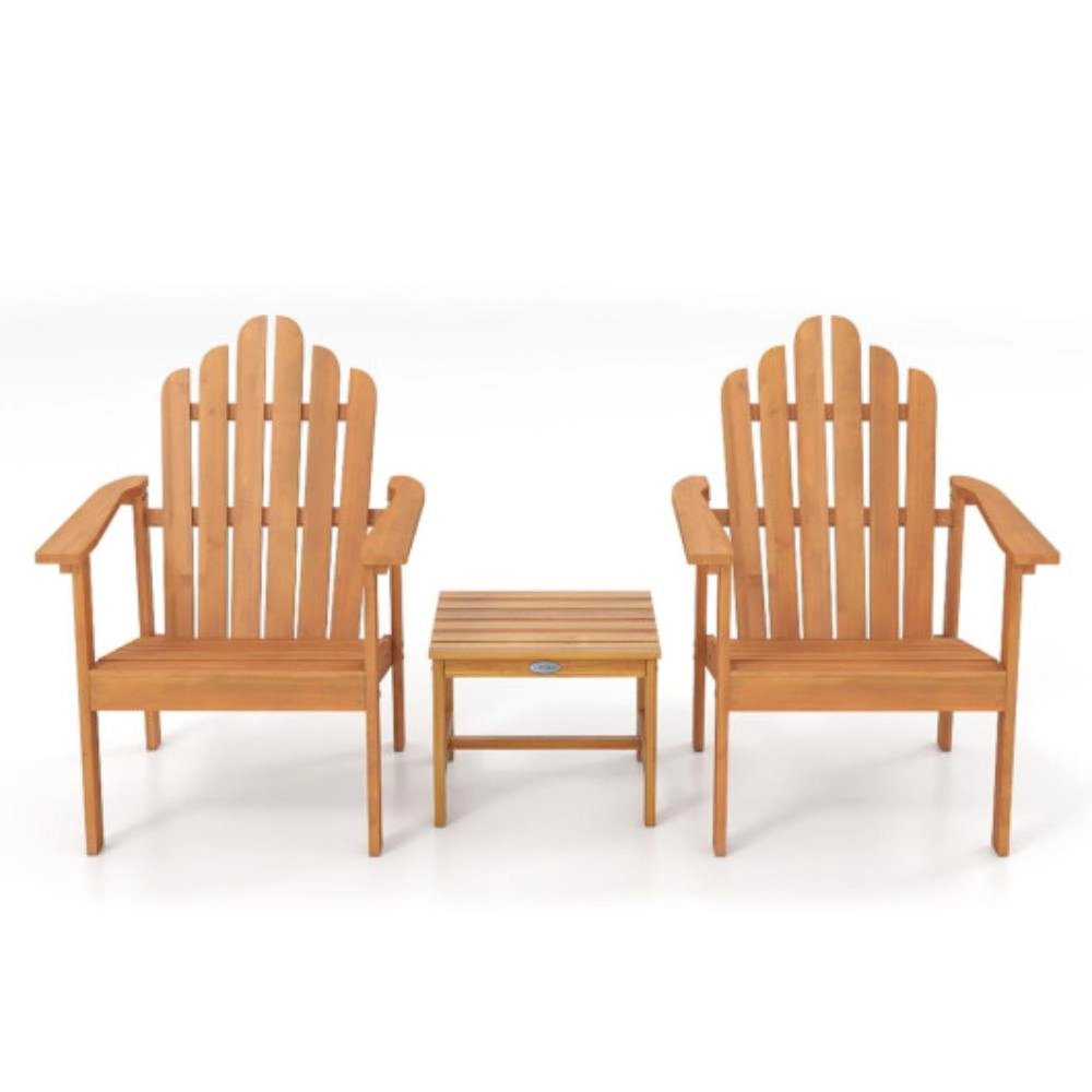 Hivvago Stackable Adirondack Chair Set Of 2 With Side Table