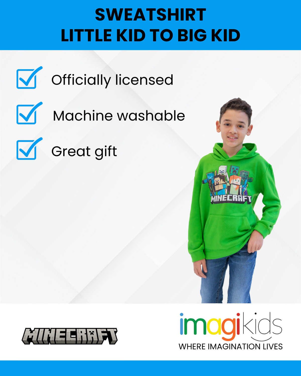Minecraft Boys' Fleece Hooded Sweatshirt