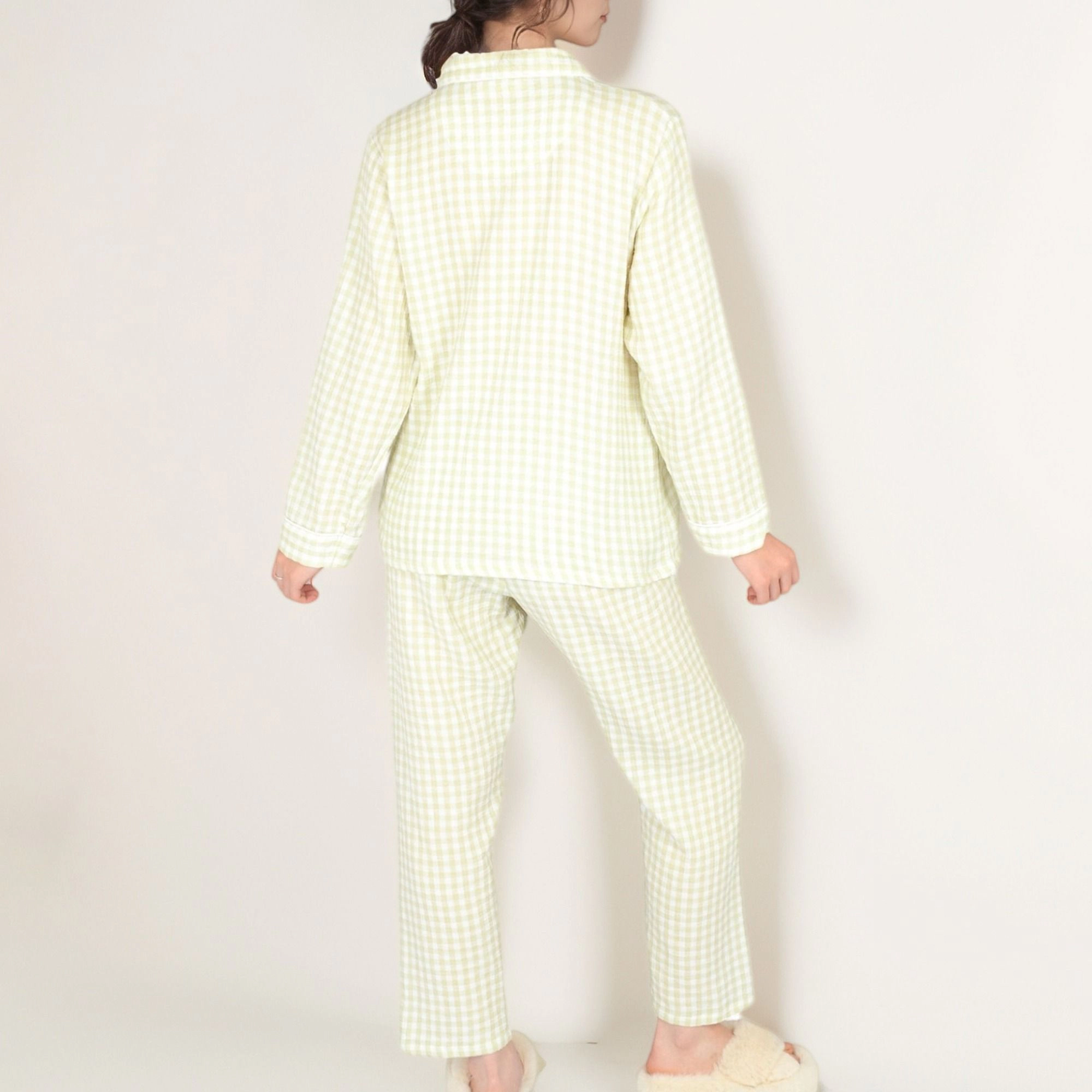Anna-Kaci Women's Gingham Long Sleeve Pajama Set with Colorful Buttons Chest Pocket and Relaxed Fit Straight Pants