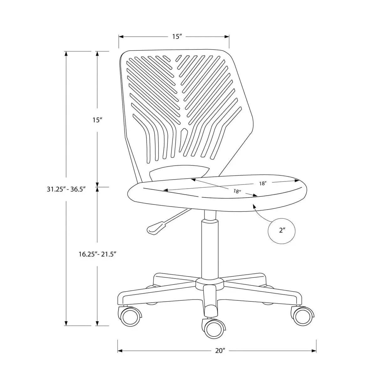 Platinum-Level Office Chairs Contemporary Black Mesh Ergonomic Office Chair Adjustable Swivel Desk