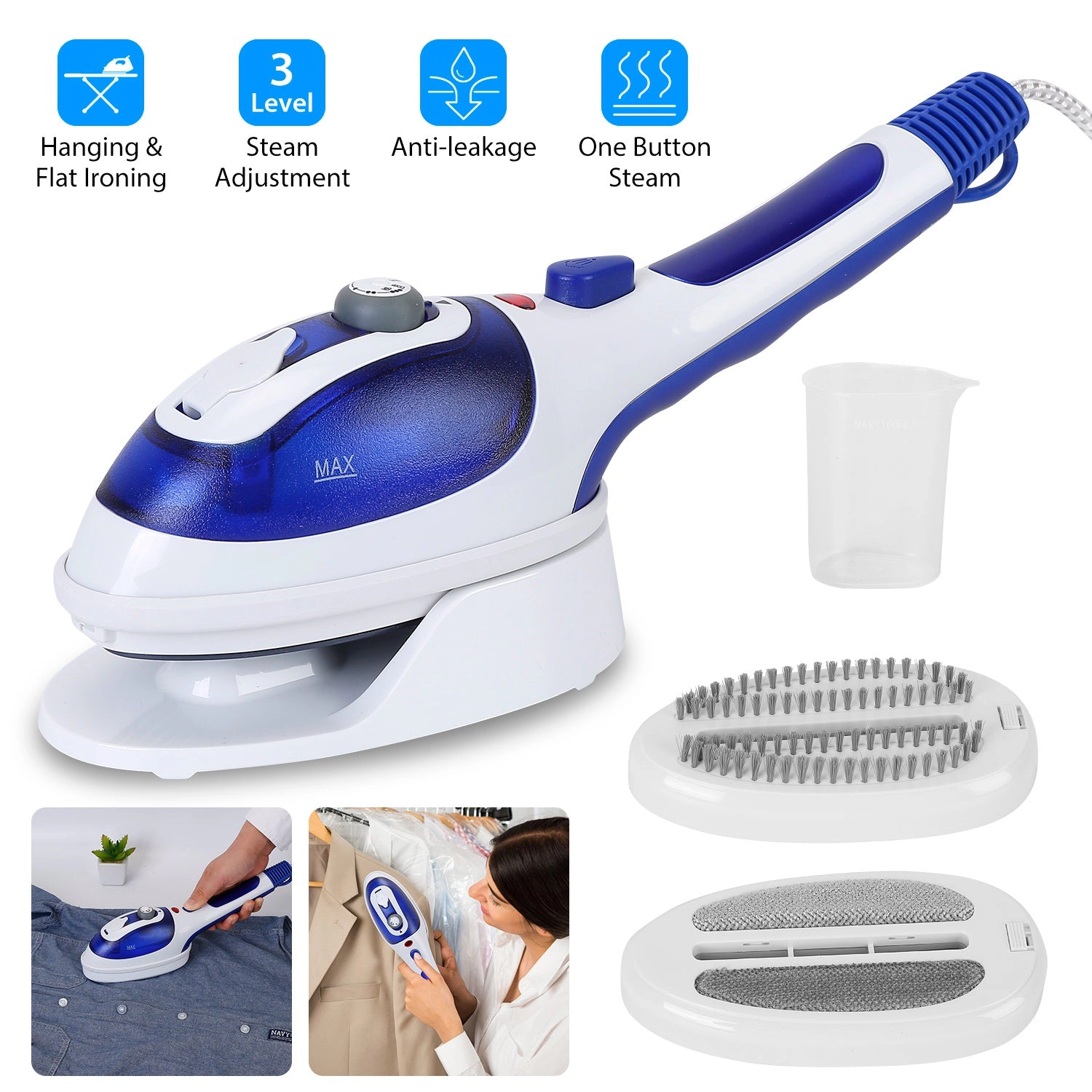 GBruno 800W 2-in-1 Handheld Garment Steamer