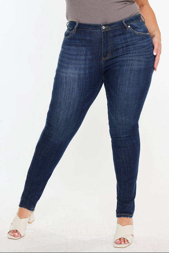 Kancan Women's Plus High Rise Super Skinny Jeans Beth