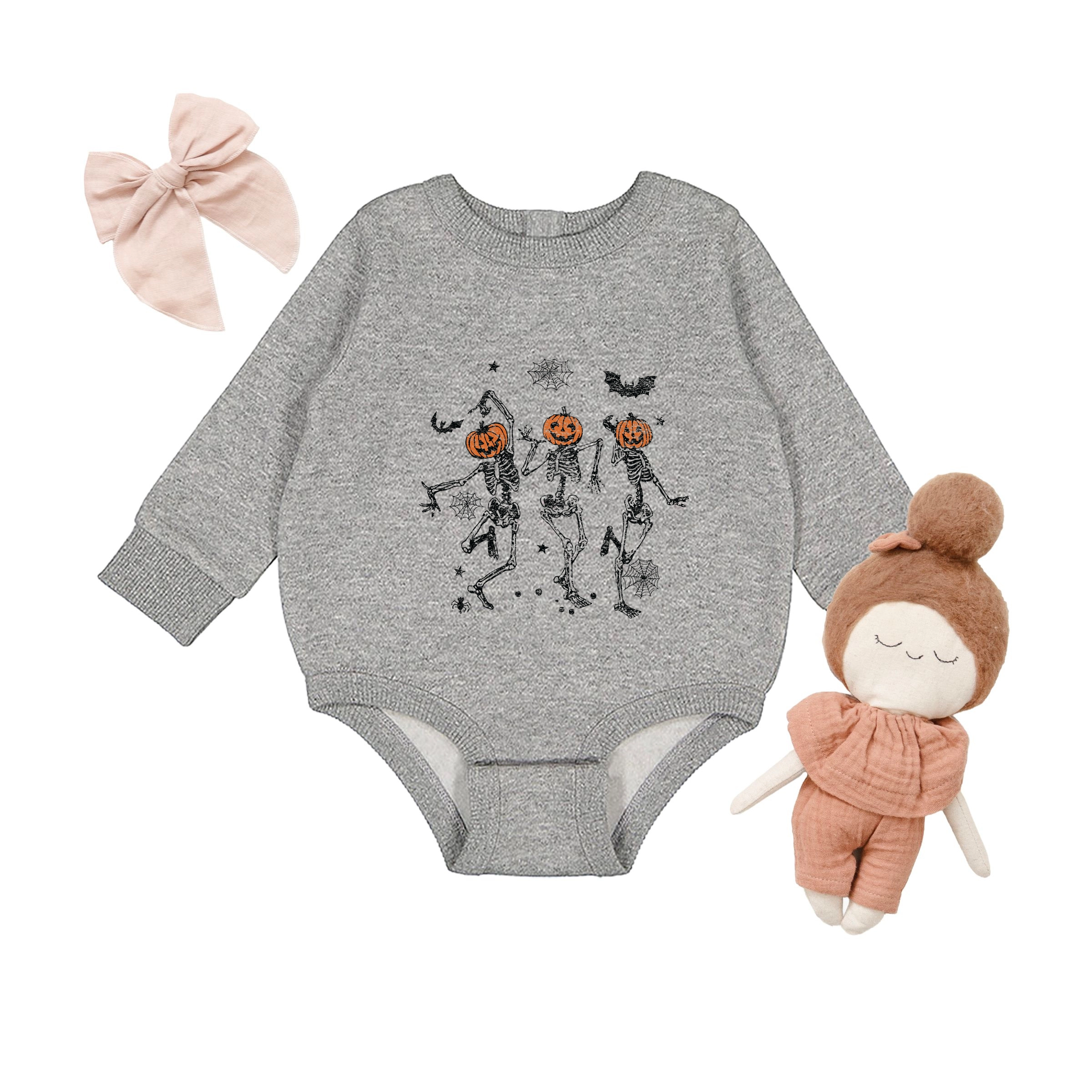 The Juniper Shop - Infant Fleece BodySuit Dancing Skeleton Trio
