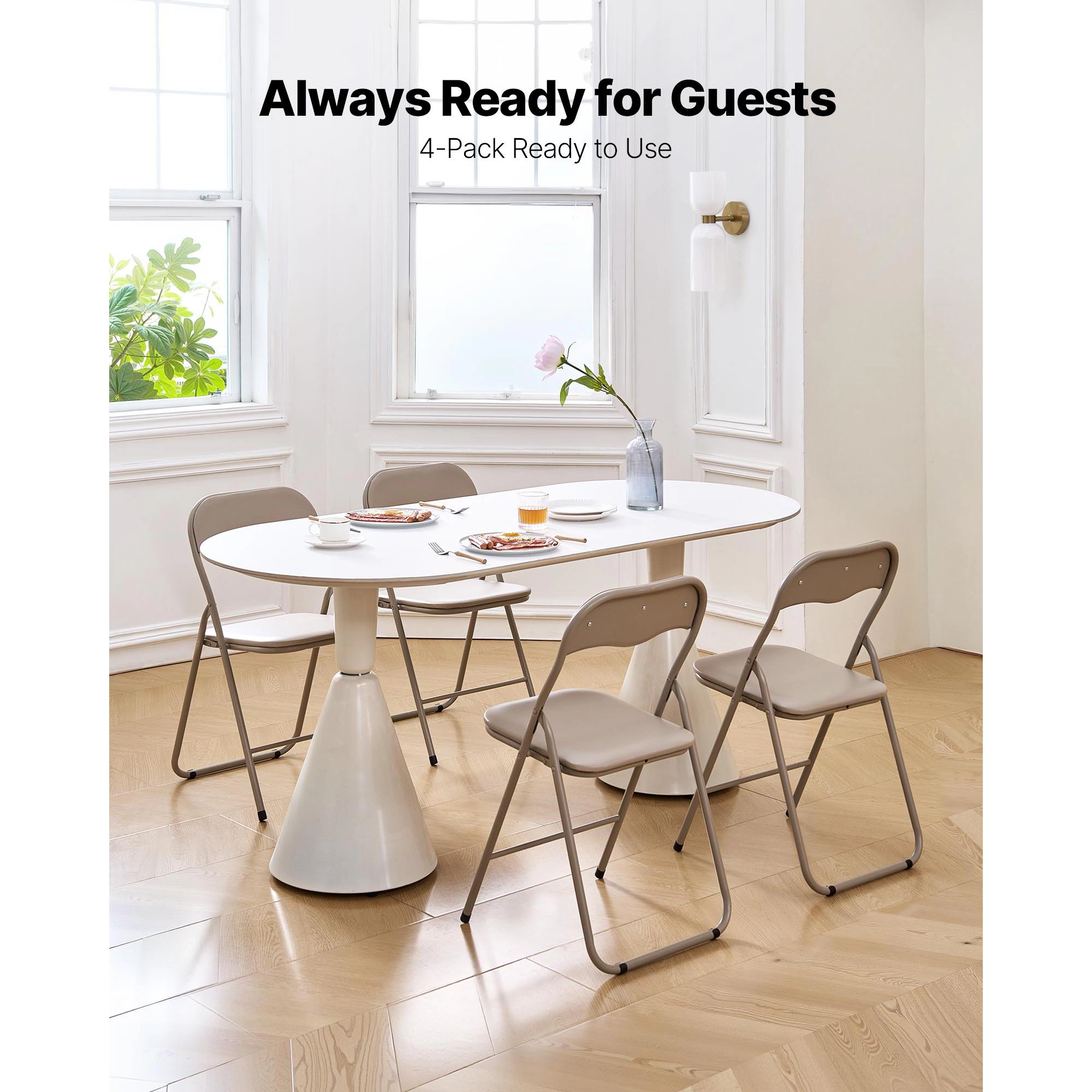 HONGGE Folding Chairs Foldable Chairs with Heavy Duty Metal Frame Portable Folding Card Table Chairs Stackable Seats