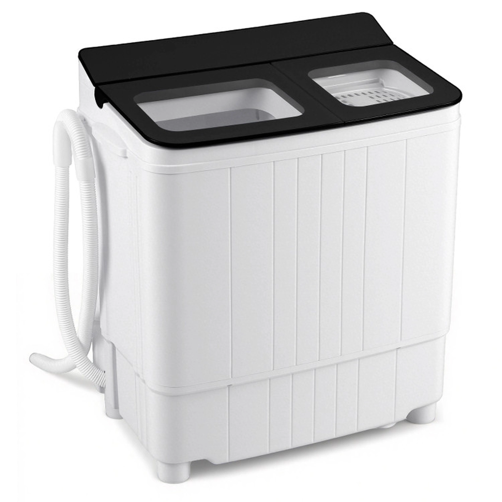 SUGIFT Black Twin Tub Portable Washing Machine with 11-lb Washer and 7-lb Spinner 22.5-in W 14-in D 25.5-in H