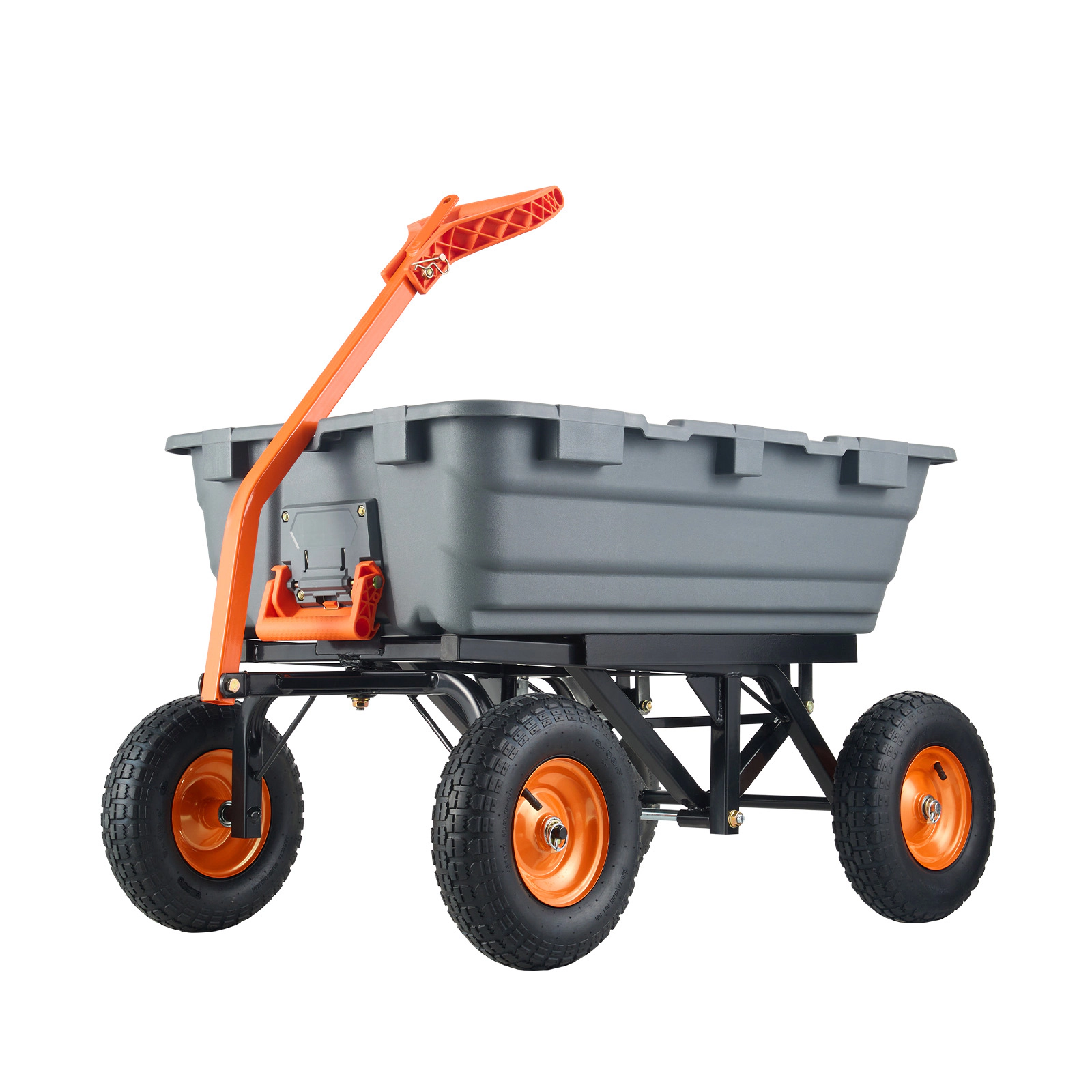 HONGGE Garden Cart Durable Poly Dump Cart with Simple Assembly Steel Structure Versatile Dump Wagon with Dual-Function