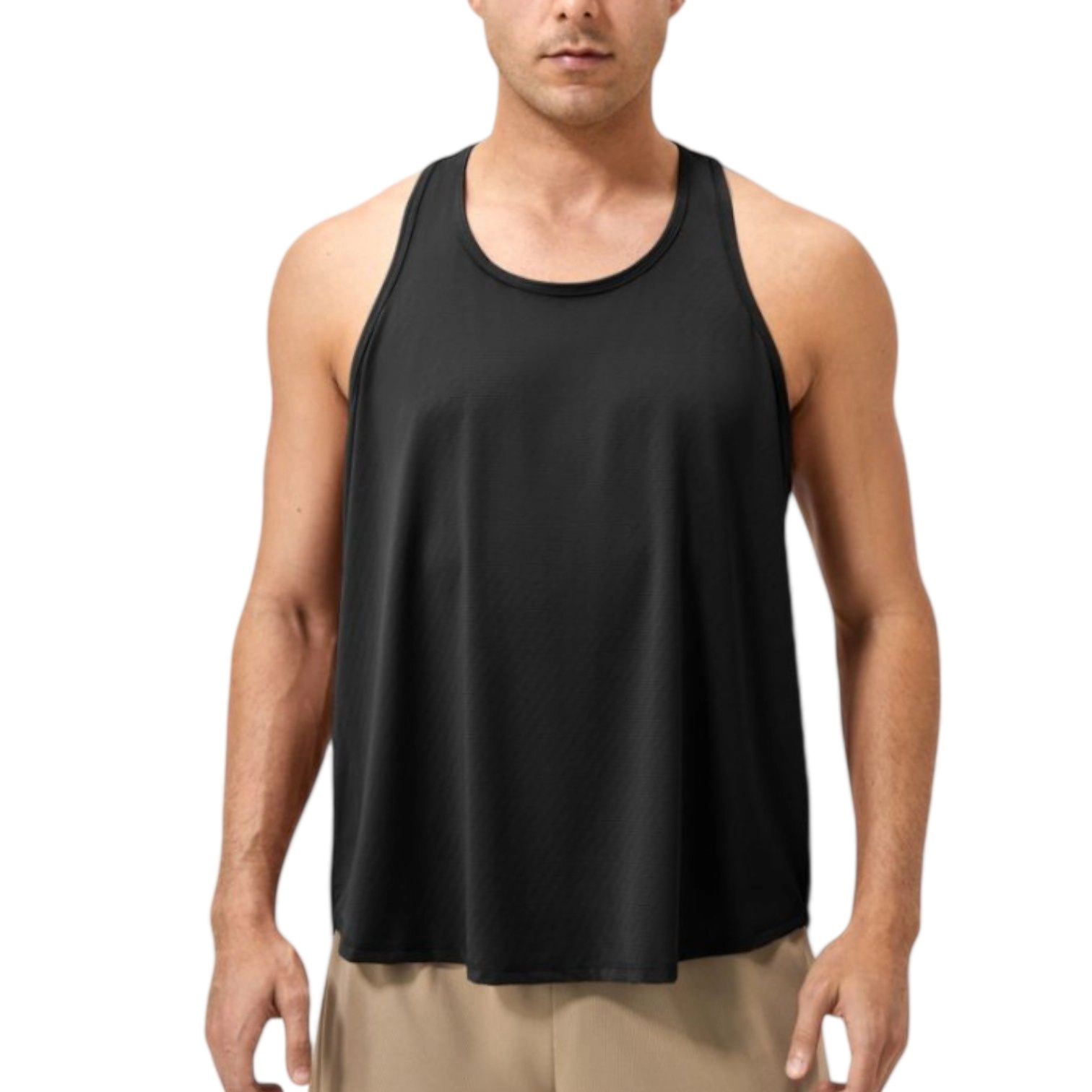 Anna-Kaci Men's Racerback Muscle Tank Top with Wide Armholes and Breathable Athletic Fit