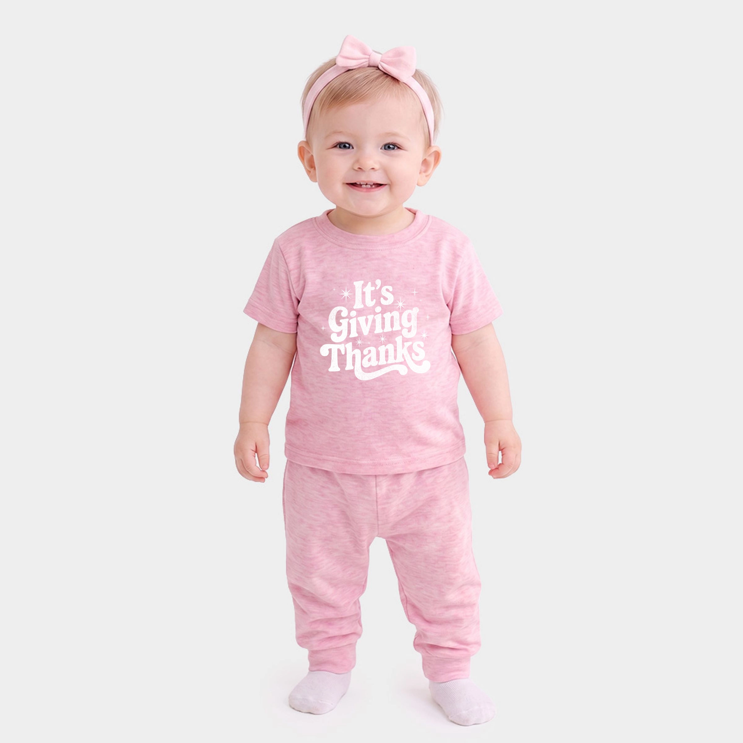 The Juniper Shop - Infant Jogger Pant Crew Set Its Giving Thanks