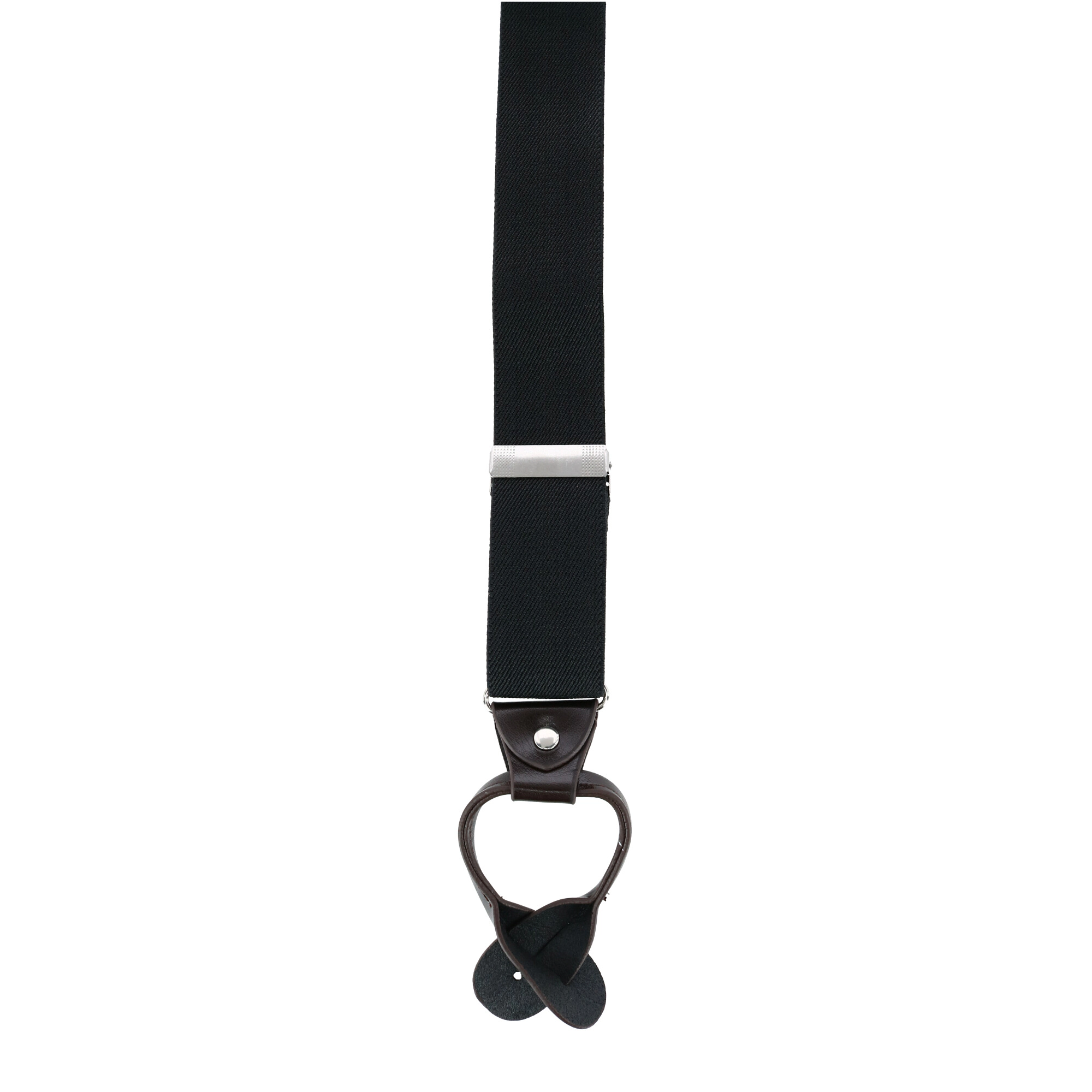 CTM Men's 1.375 Inch Wide Solid Color Y-Back Button-End Suspenders