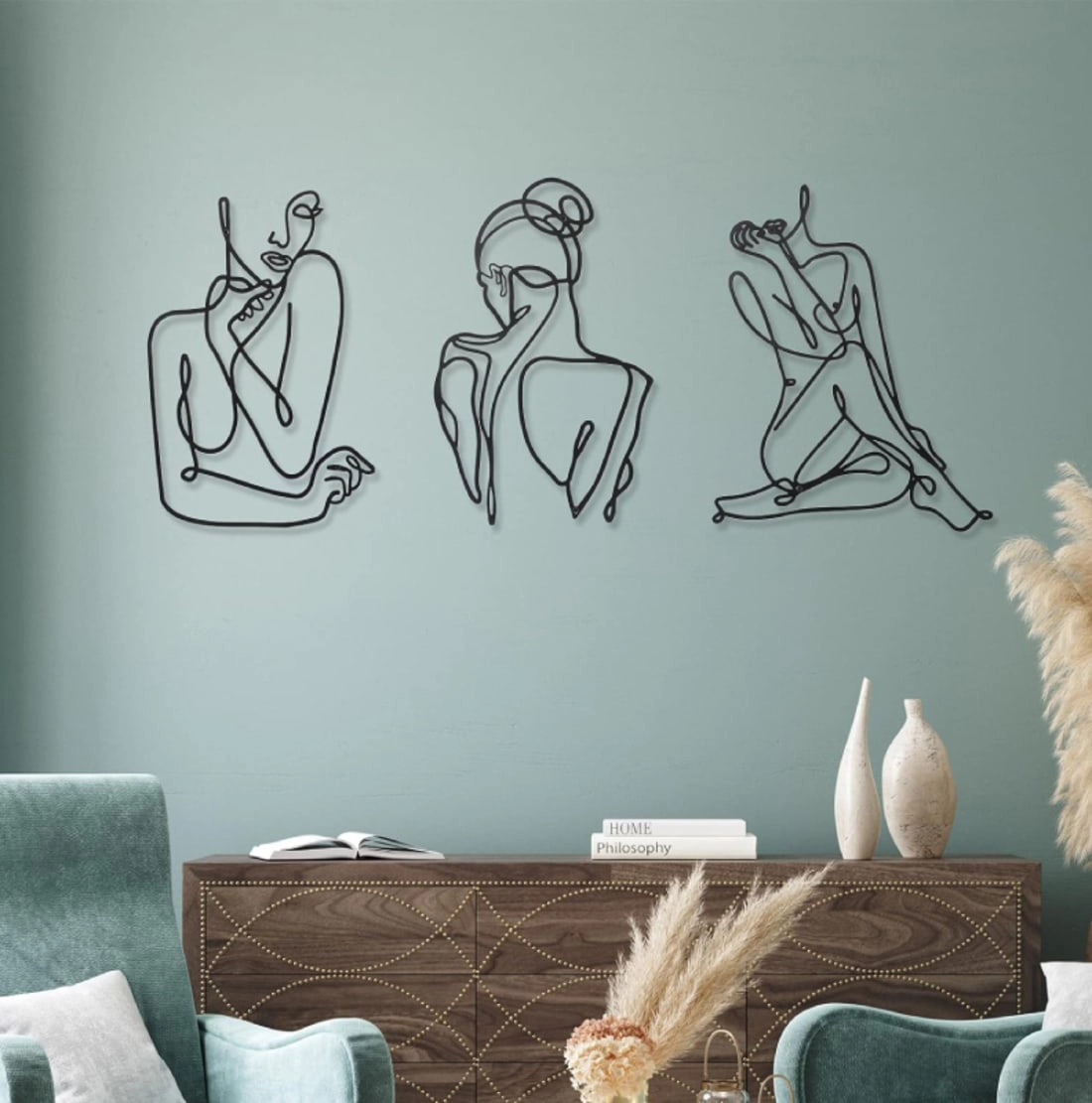 Living Hubss Modern Woman Line Drawing Wall Art