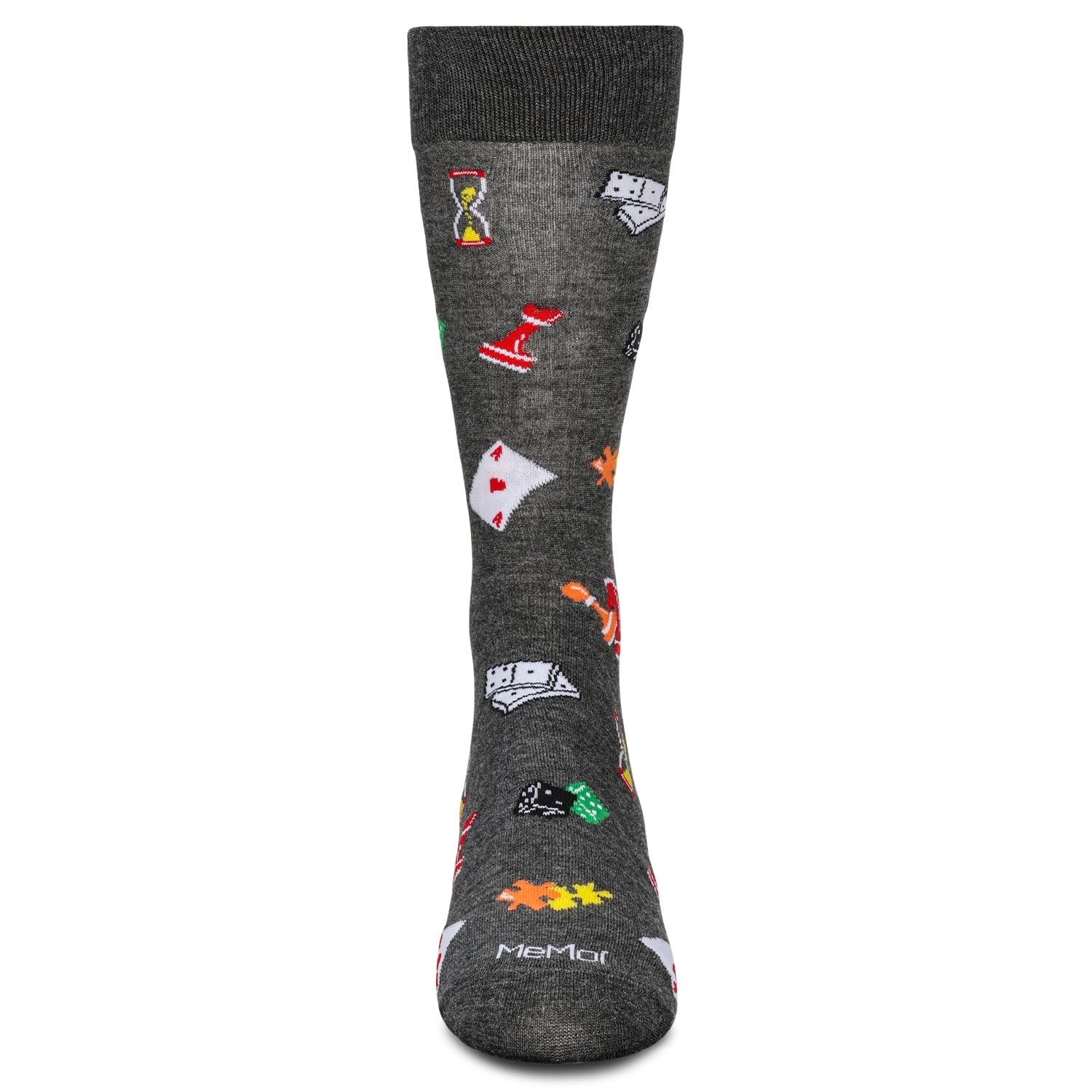 Memoi Men's Embroidered Games Bamboo Crew Socks