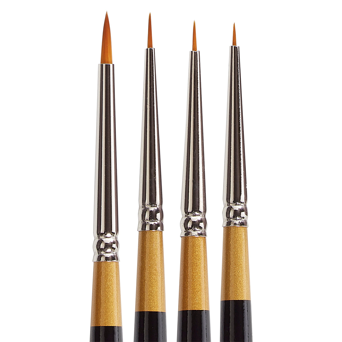 KINGART Original Gold 9650 Spotter Brush Set - 4 Pc Golden Taklon