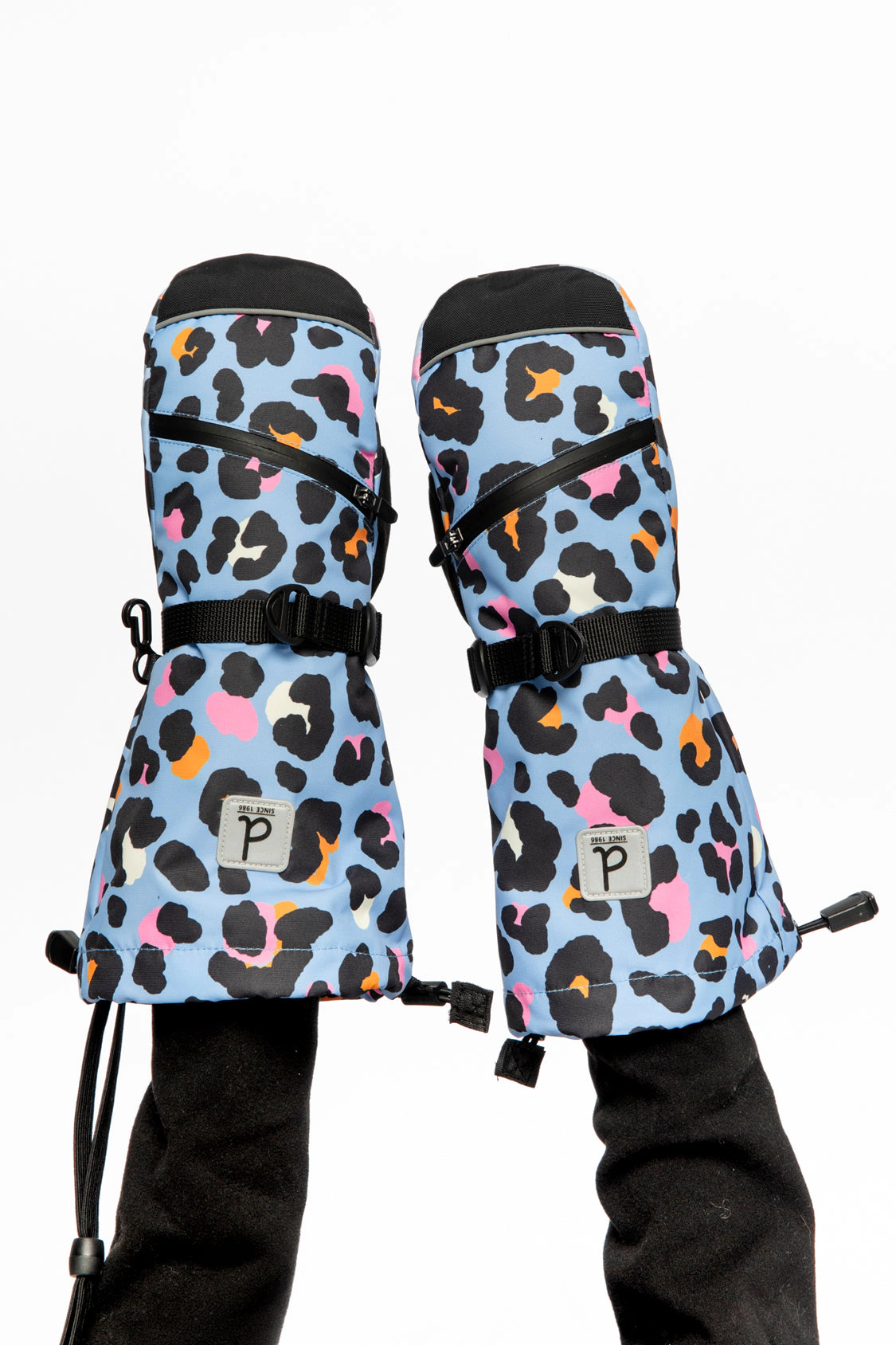 Deux par Girls Teknik Leopard Print Cordura-Reinforced Winter Mittens