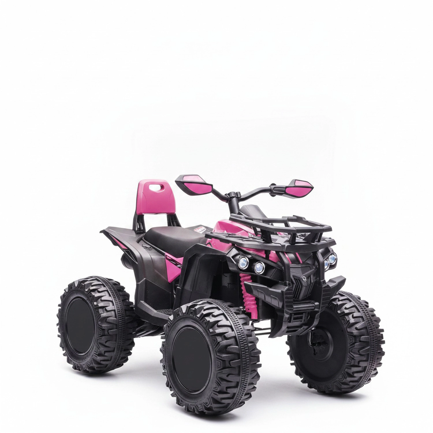 HONGGE Kids ATV 4-Wheeler Ride-On Quad with LED Headlights, Music Player and Pedal Drive for Ages 3-5, Pink