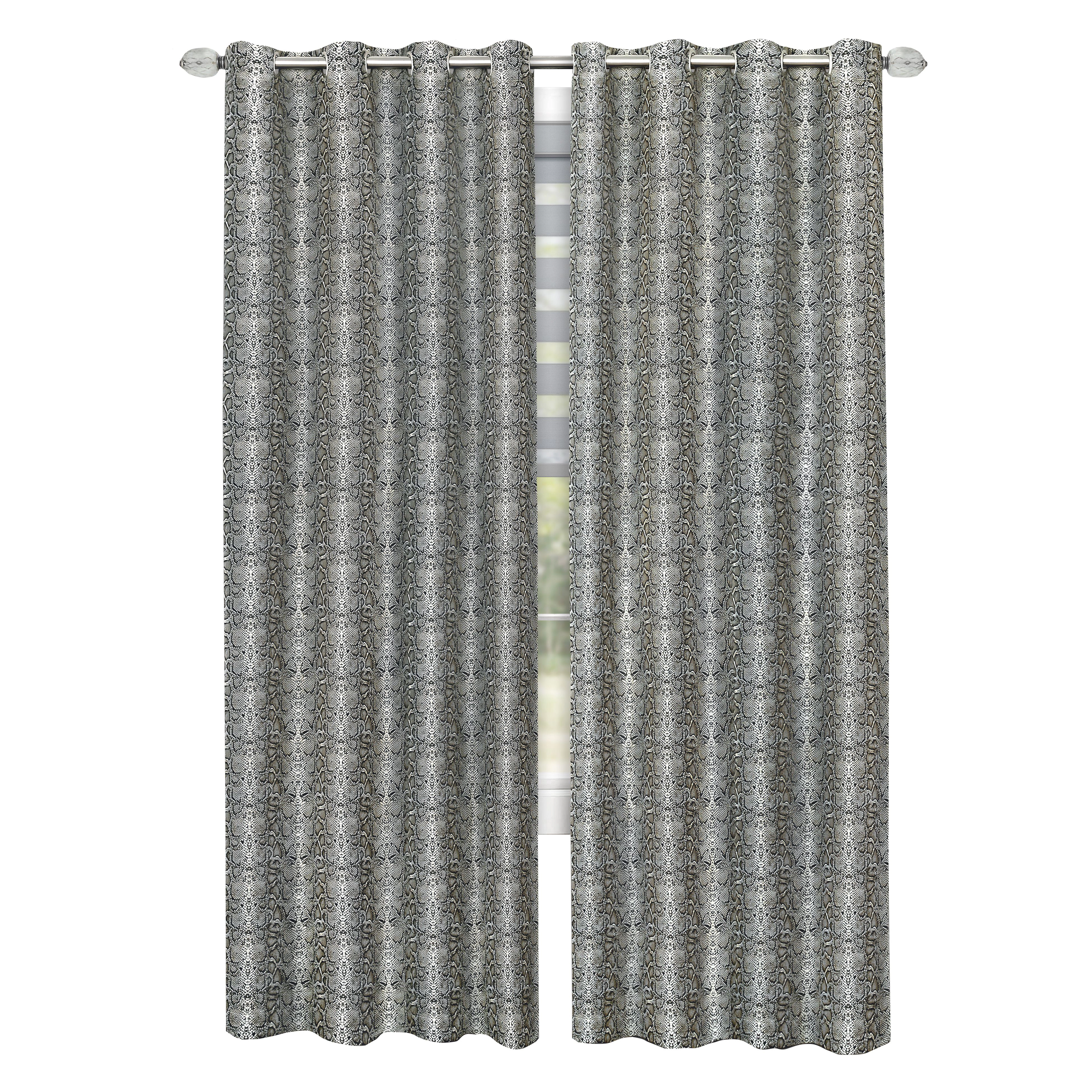 Kate Aurora Safari Living 2 Piece Python Room Darkening Grommet Top Curtain Panels