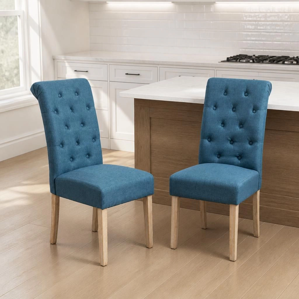 GOODSILO Upholstered Polyester Dining Chair Comfortable Seating, Set of 2
