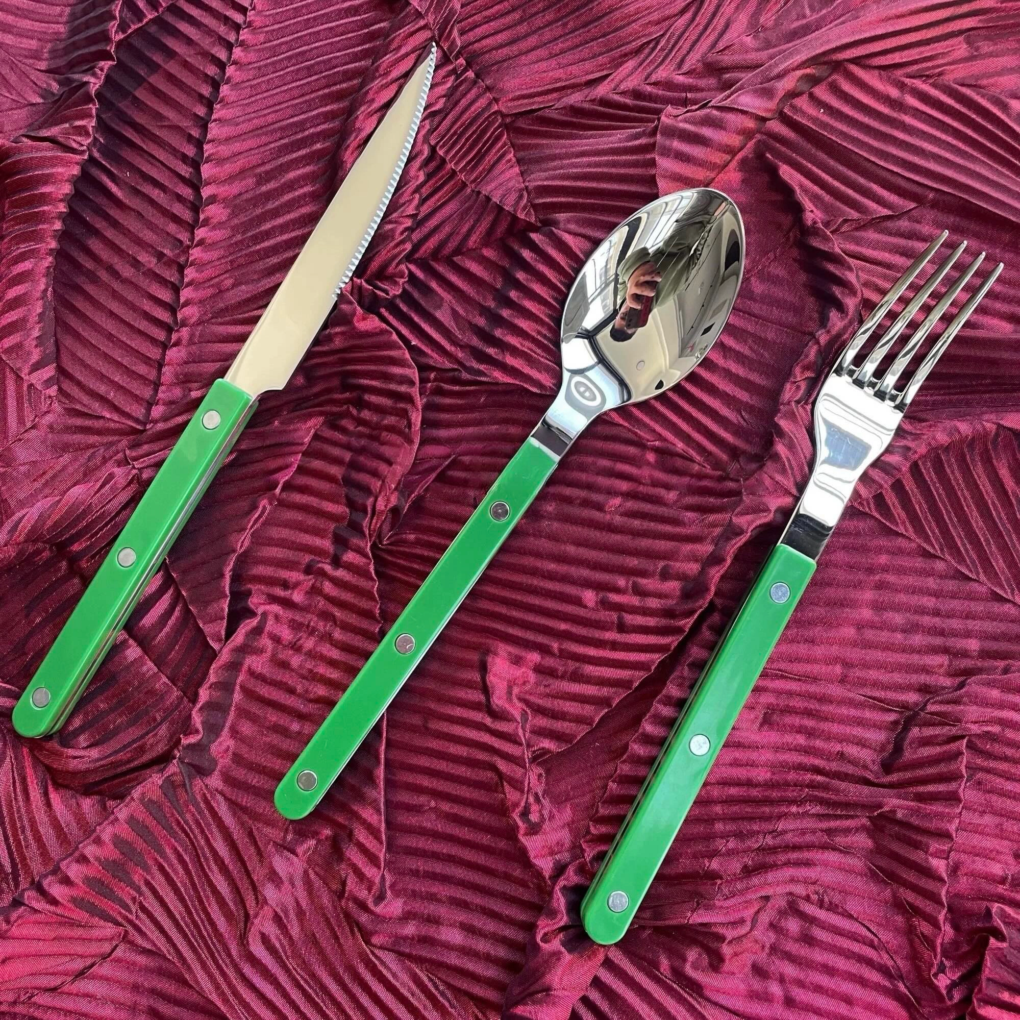 Inspecial Home Retro Rivet Stainless Steel Flatware Set of 10 Pcs
