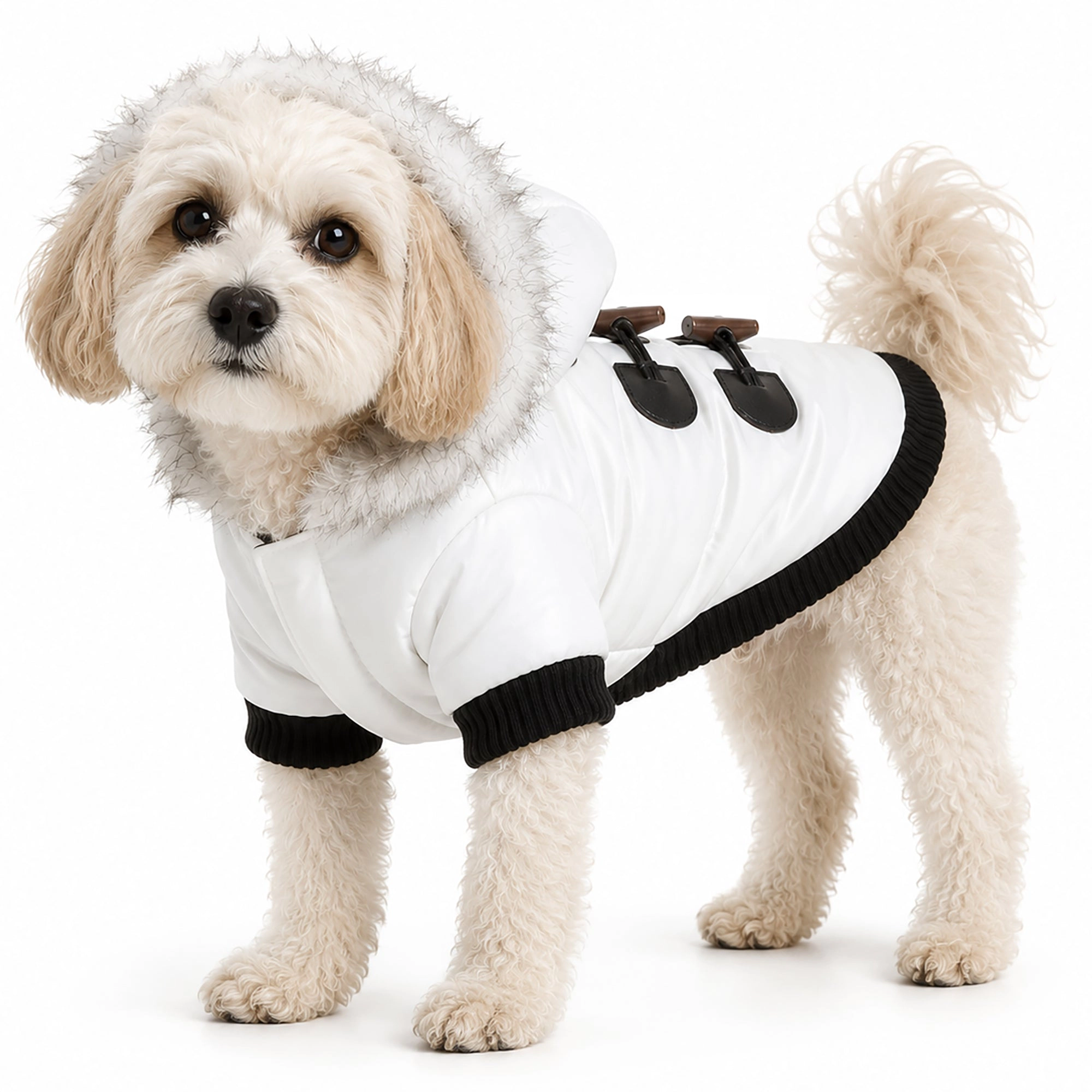 Pet Life ® Aspen Winter-White Fashion Pet Parka Coat
