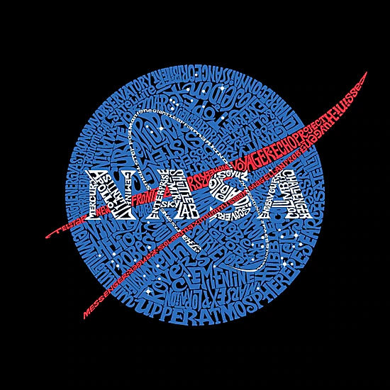 LA Pop Art Nasas Most Notable Missions - Mens Word Art Crew Sweatshirt