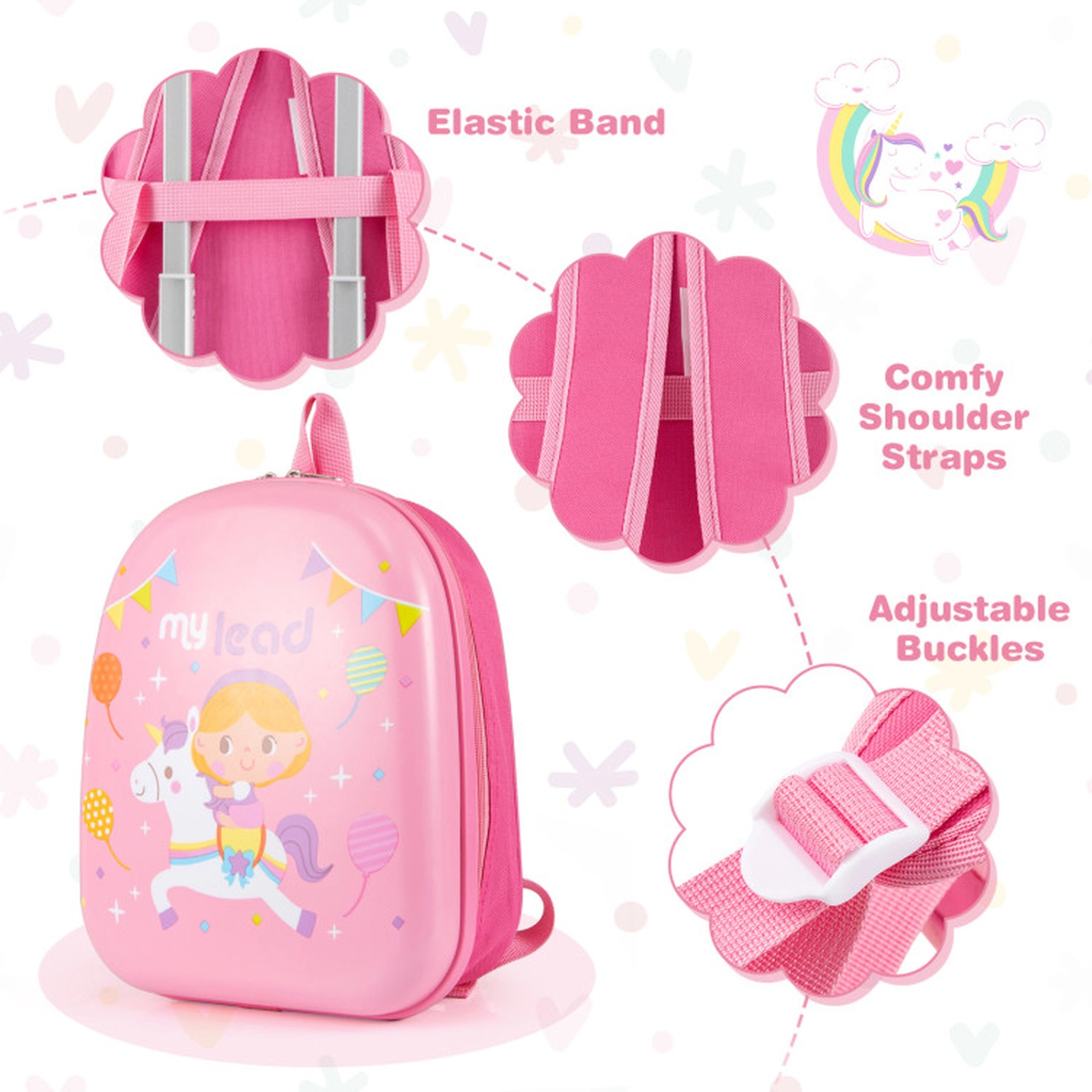 SUGIFT Kids 2-Piece Spinner Wheels Carry-On Suitcase Backpack Luggage Set 14-in x 8-in x 18-in Ages 3+ Pink