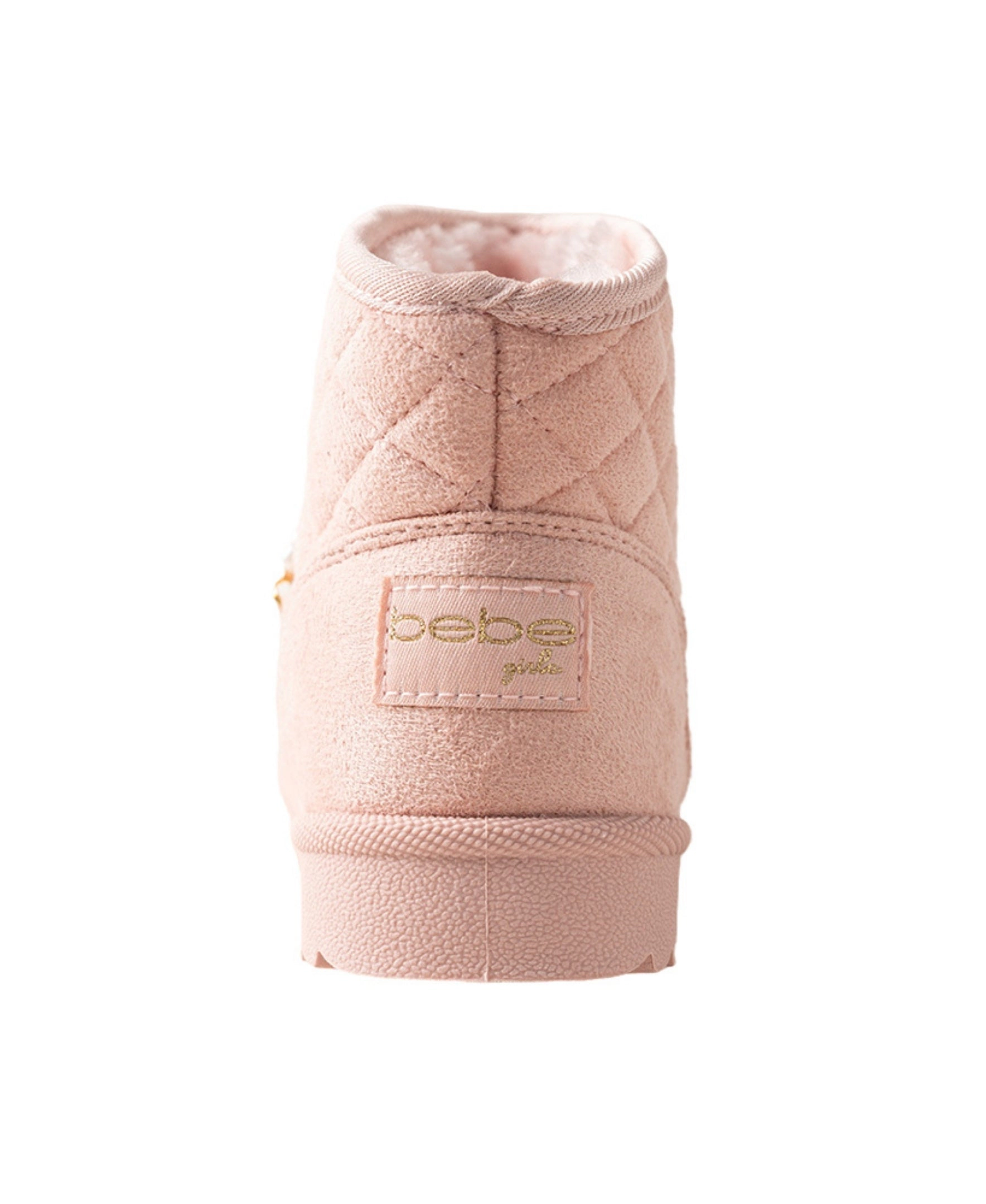 Bebe Girl's Toddler Quilted Cozy Boot with Pearl Chain Charm