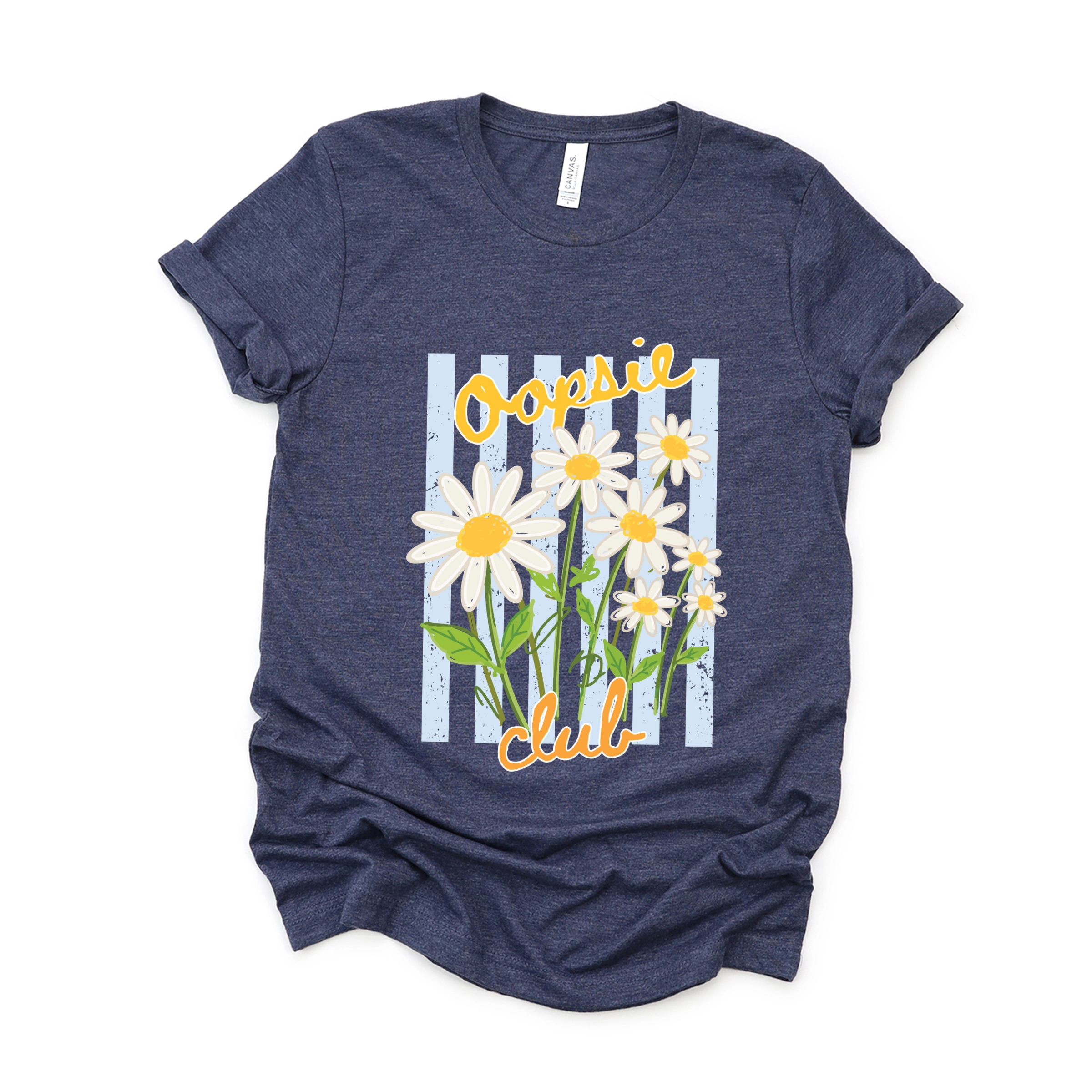 Simply Sage Market - Women's Short Sleeve Graphic T-Shirt Oopsie Daisy Club Stripes