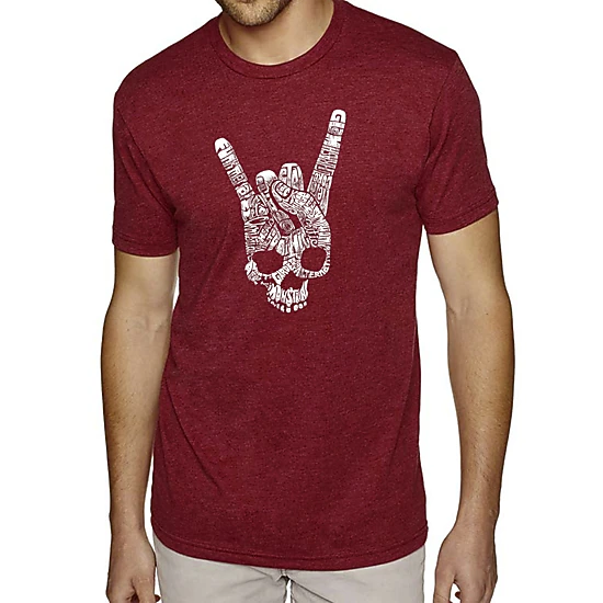 LA Pop Art Men's Cotton/Poly Blend Word Art T-Shirt - Heavy Metal Genres
