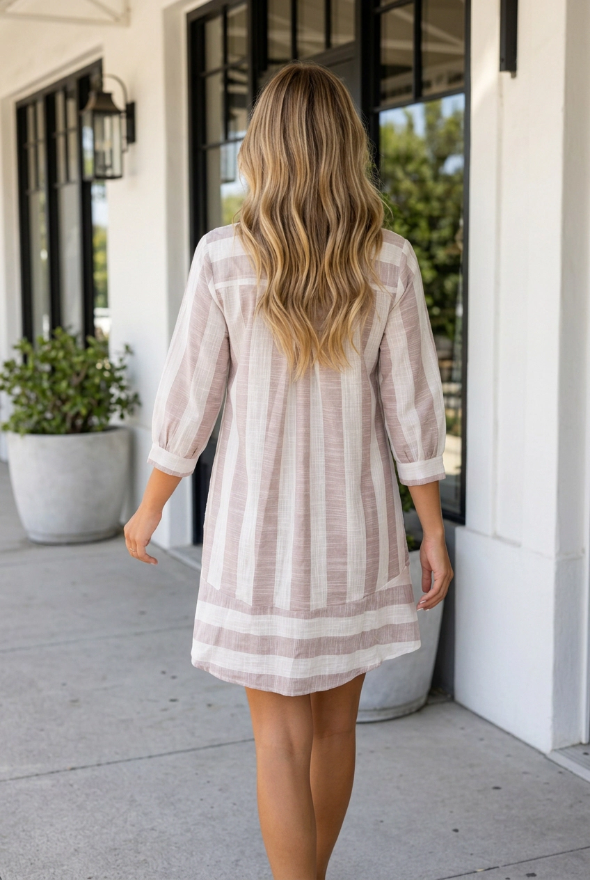 Threaded Pear Women's Remi Sleeve Short Shift Dress