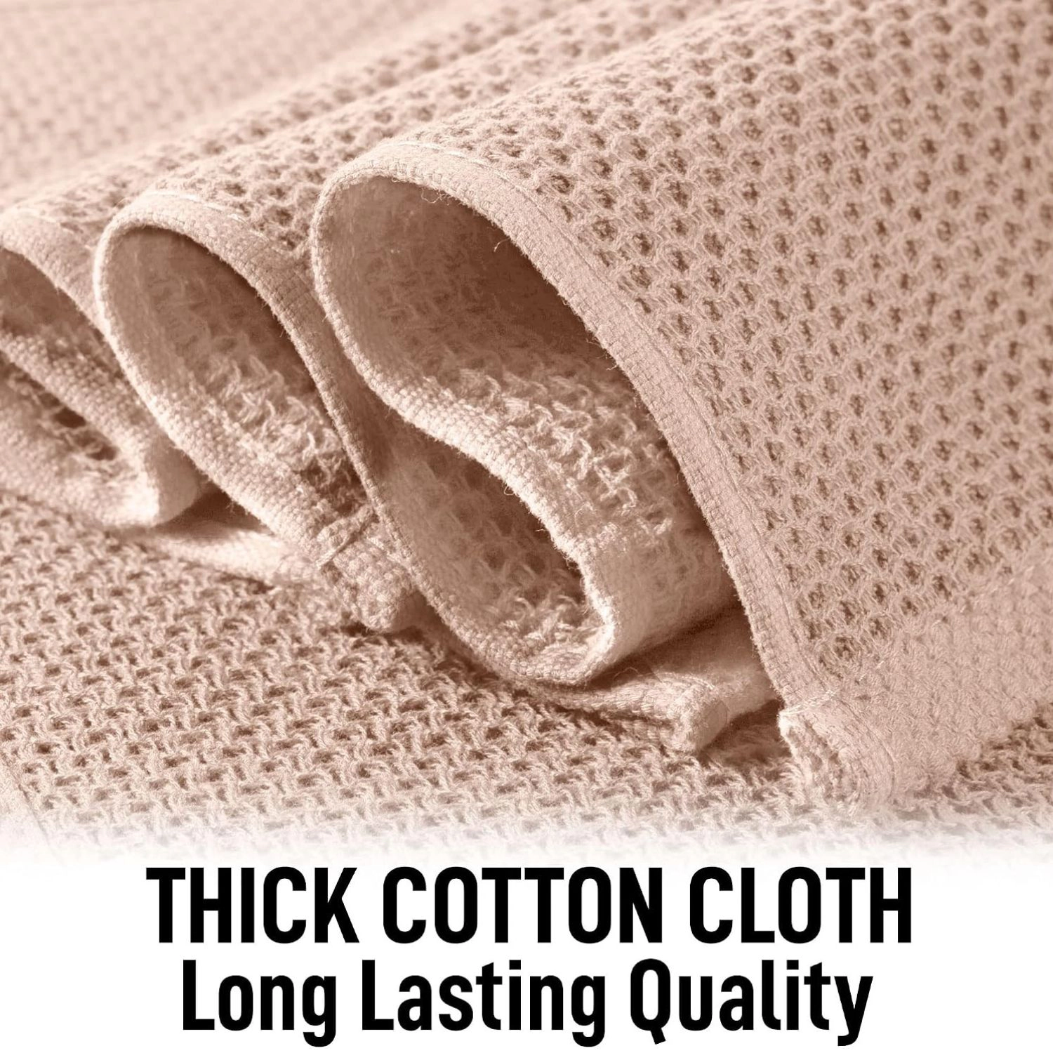 Zulay Kitchen Reusable Towels 3 Pack 100% Cotton Waffle Weave - 12x12” Super Absorbent Dish