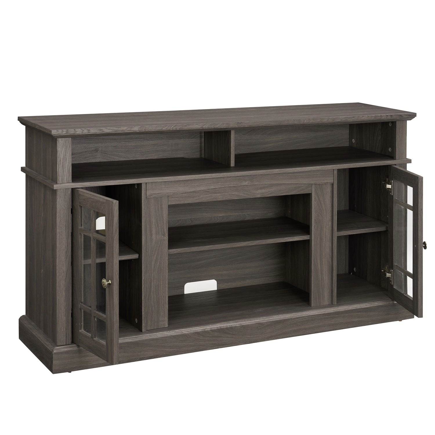GBruno 58-Inch TV Stand With Glass Door Cabinets