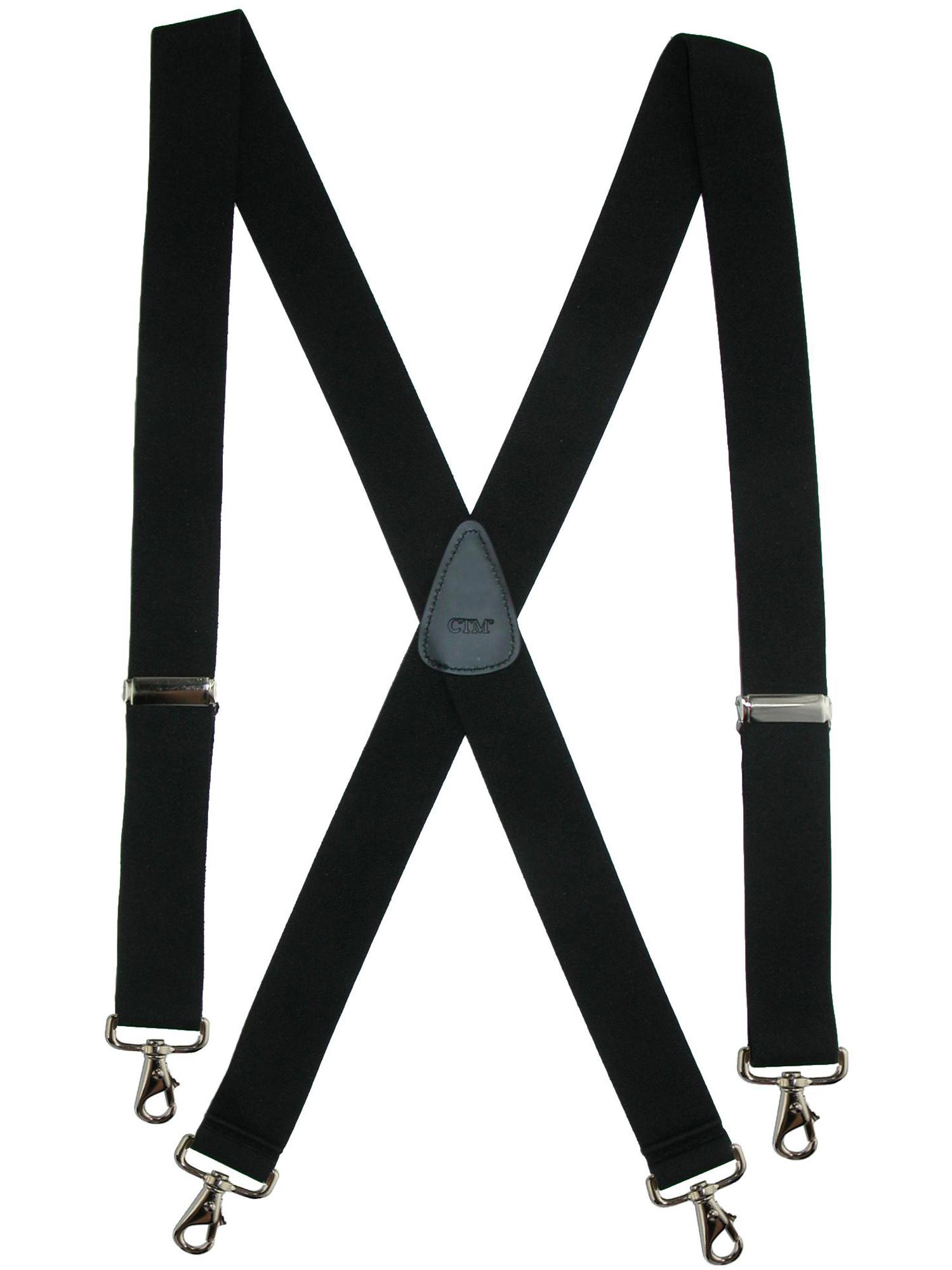 CTM® Men's Elastic Solid Color X-Back Suspender with Swivel Hook Ends