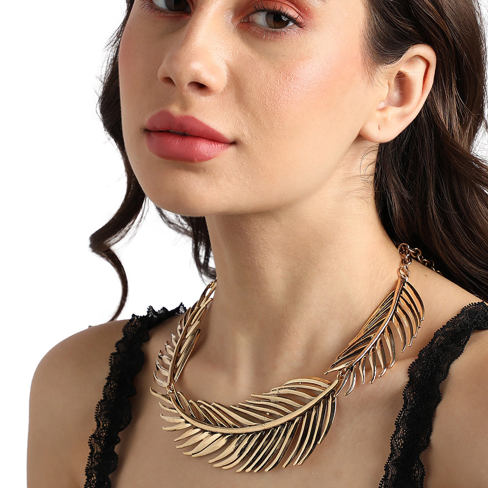 SOHI Women's California Gold Party Statement Necklace