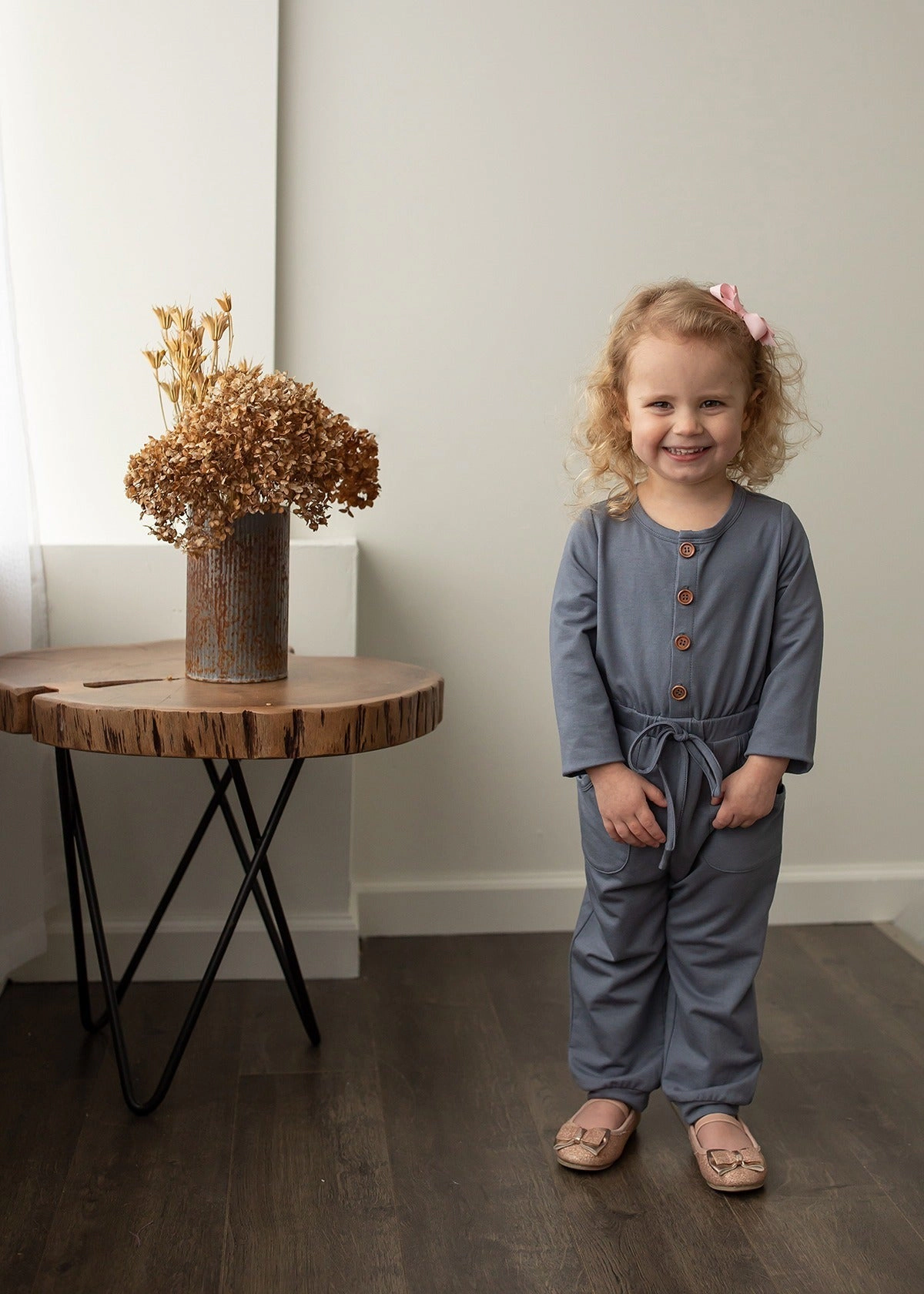 Mabel and Honey Into the Field Knit Jumpsuit - Girls Navy
