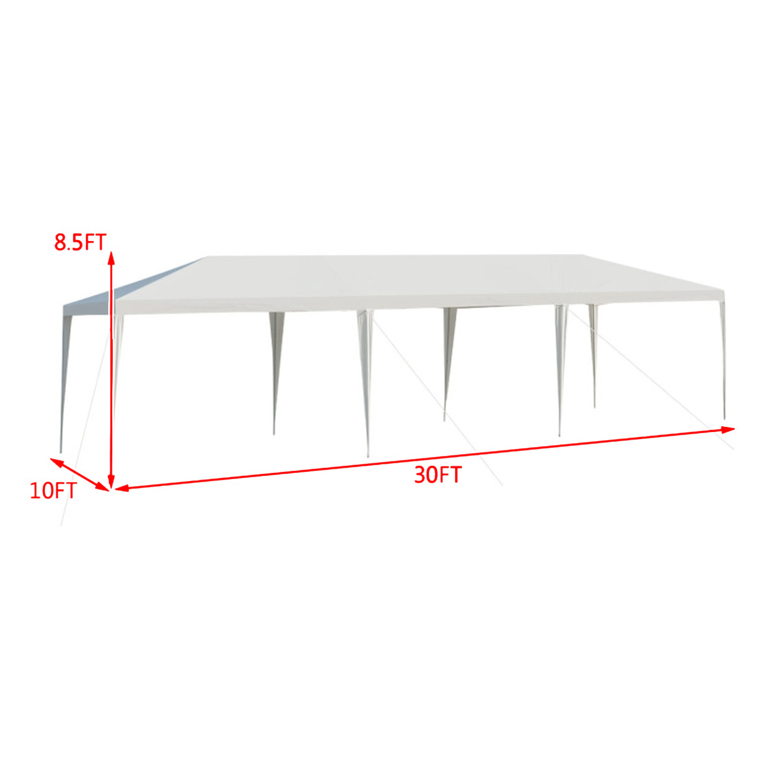 Hivvago Large 10x30 Ft Canopy Shelter with Tie-Down Ropes and Ground Stakes