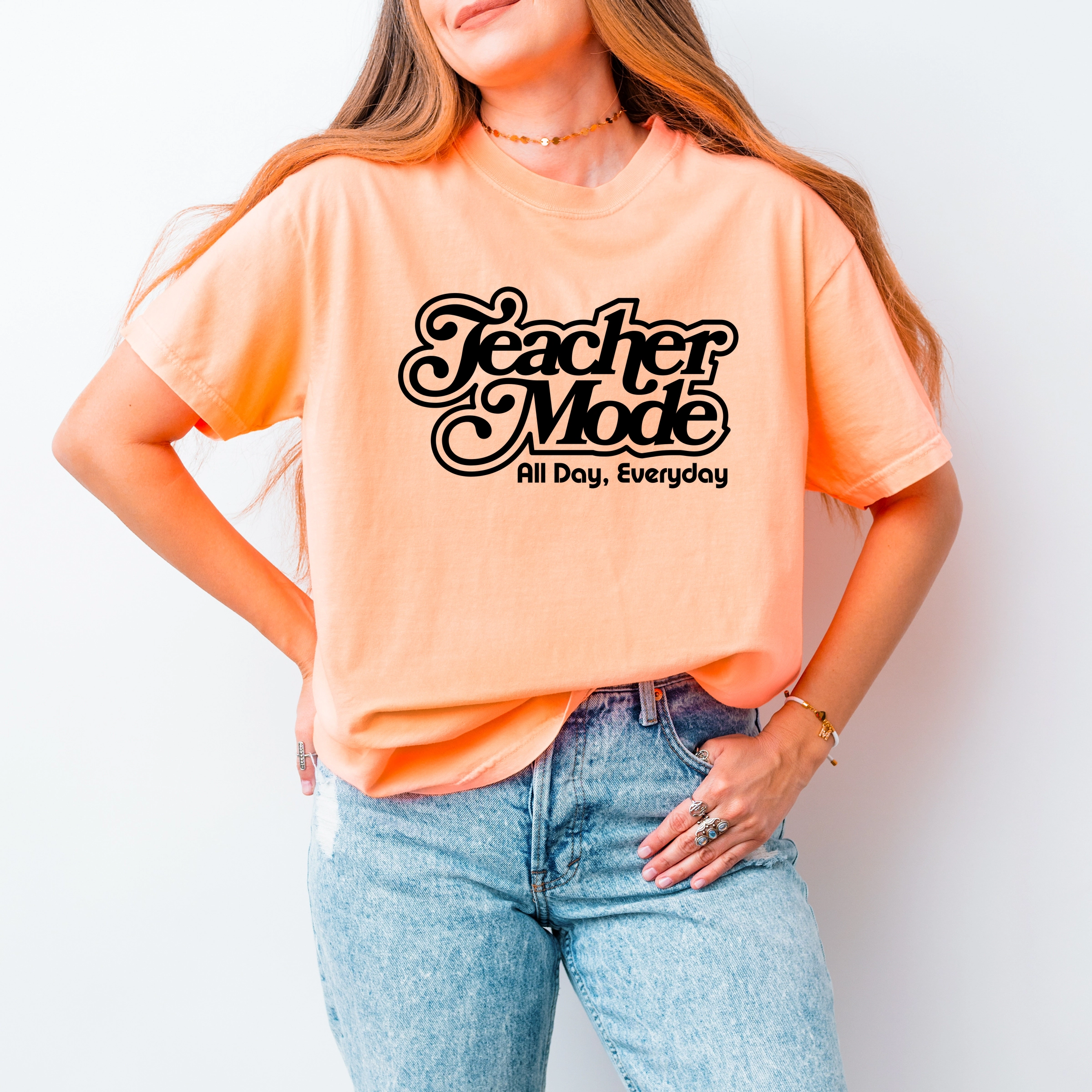 Simply Sage Market - Teacher Mode Everyday Women's Garment Dyed Graphic T-Shirt