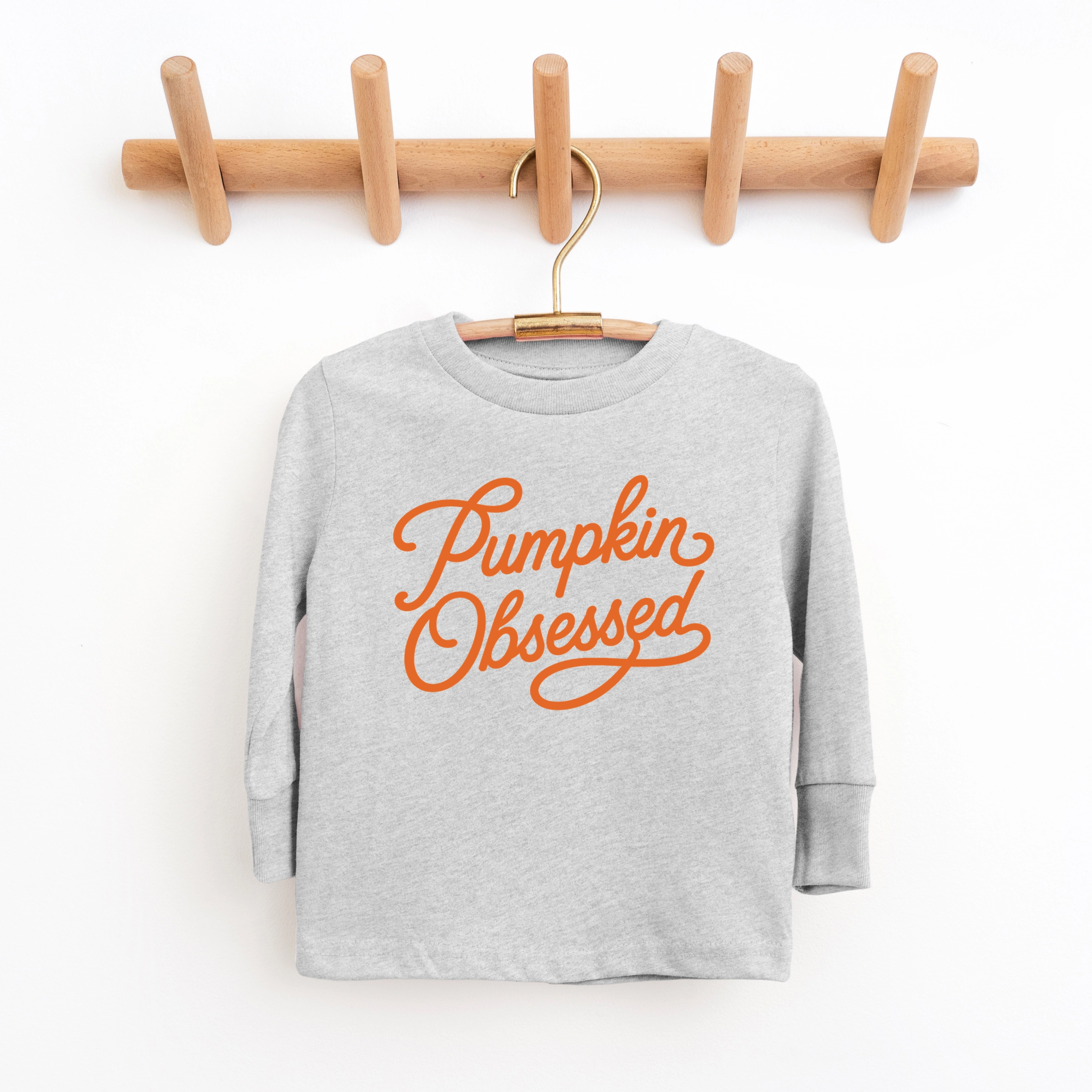 The Juniper Shop - Youth Long Sleeve Graphic T-Shirt Pumpkin Obsessed Cursive