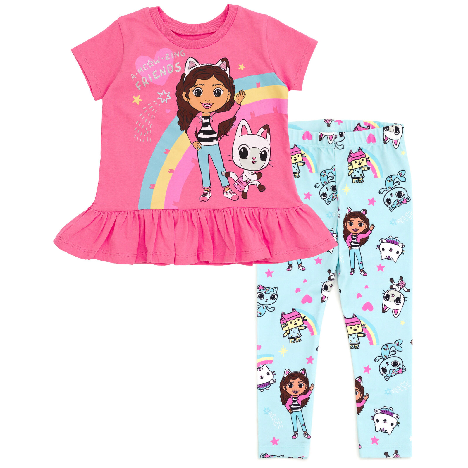 Dreamworks Gabby's Dollhouse Girls' 2-Piece T-Shirt and Leggings Set