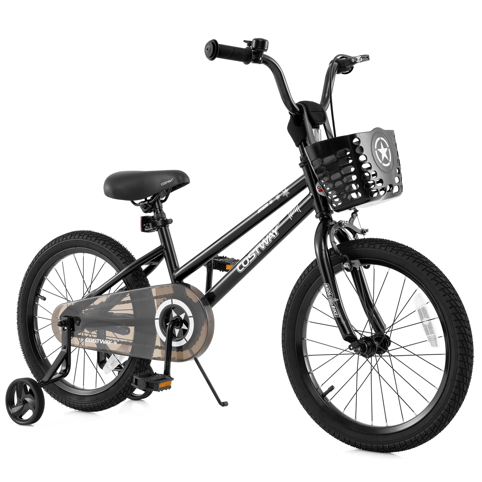 LJG 12 Inch Kids Bike with Basket and Training Wheels for Children Aged 3-5 Years Old