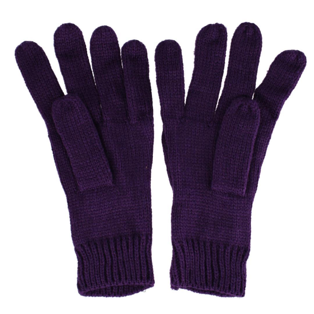CTM Women's Knit Beanie Hat with Pom and Matching Gloves Set