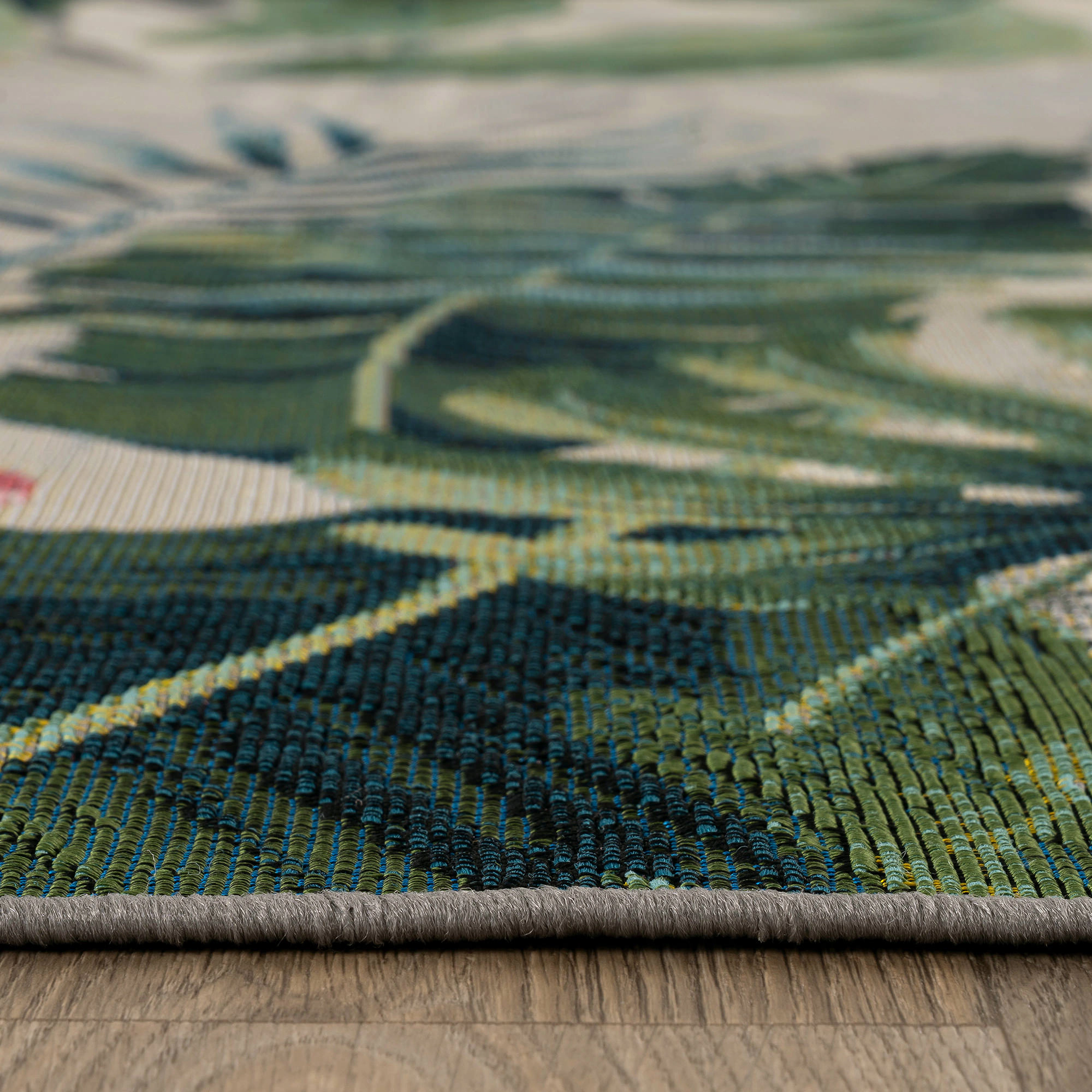 World Rug Gallery Tropical Botanical Floral Indoor/Outdoor Area Rug, Easy-Clean Patio Rug