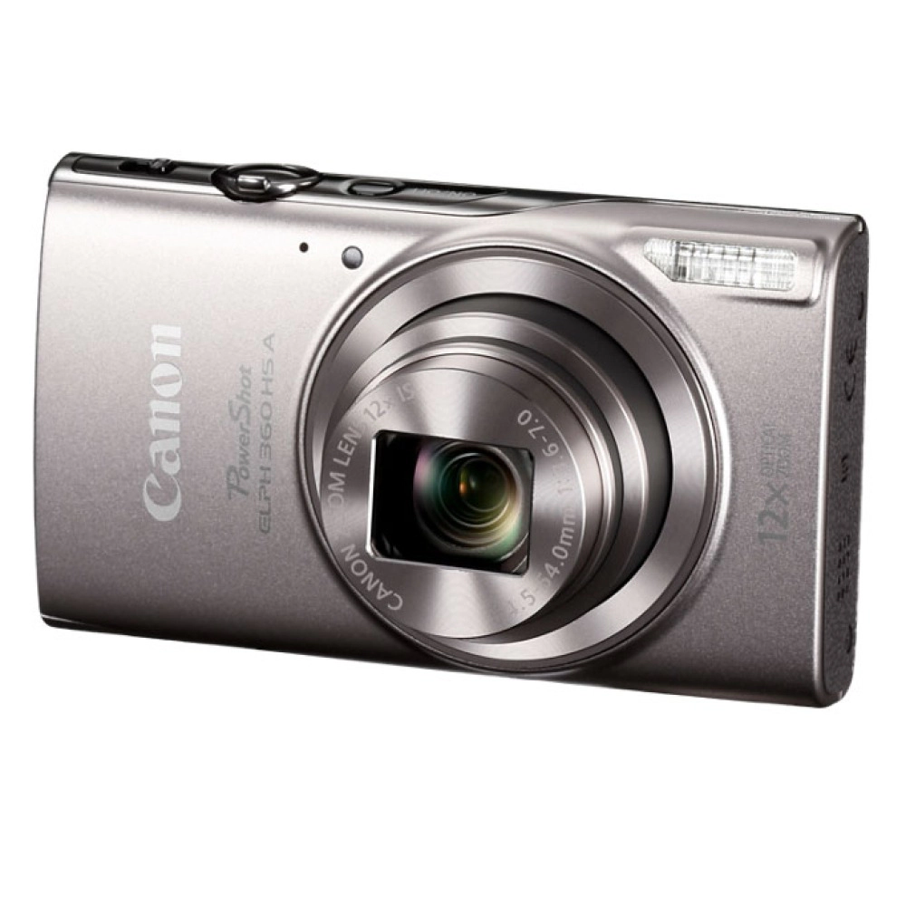 Canon PowerShot ELPH 360 HS A Digital Camera (Silver) + 128GB AOM Pro Kit