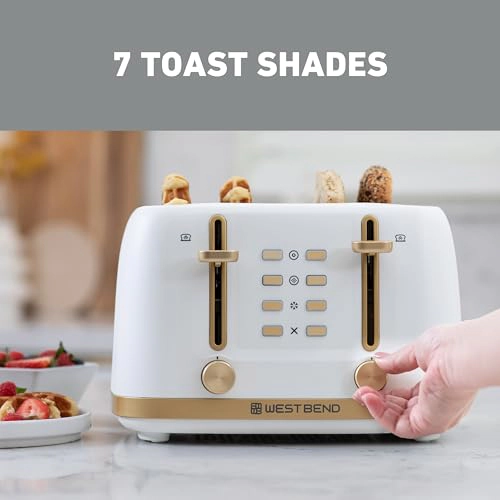 WEST BEND 4-Slice Toaster White and Gold