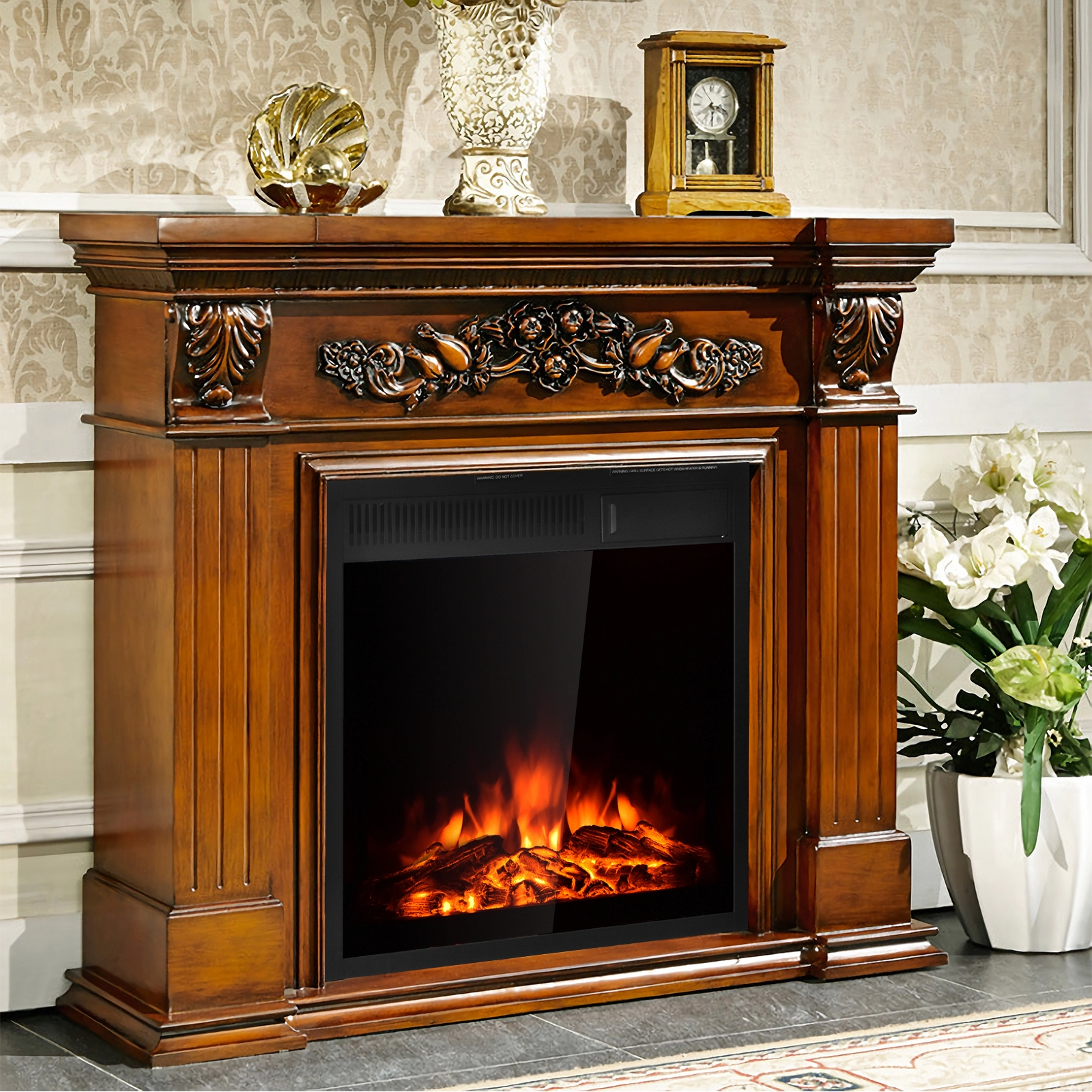 SlickBlue Electric Fireplace Heater with Remote and Touch Screen