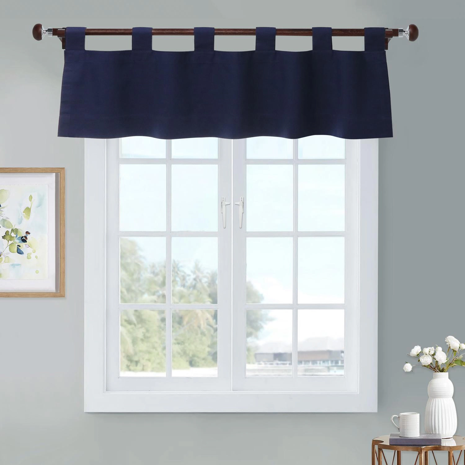 Thermalogic Weathermate Room Darkening Tab Top Flat Valance for Windows 40 x 15 Navy