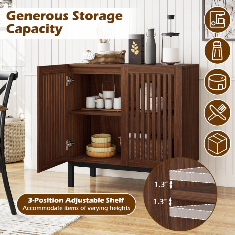 Hivvago Buffet Cabinet With Storage 32" Wooden Sideboard Coffee Bar Station
