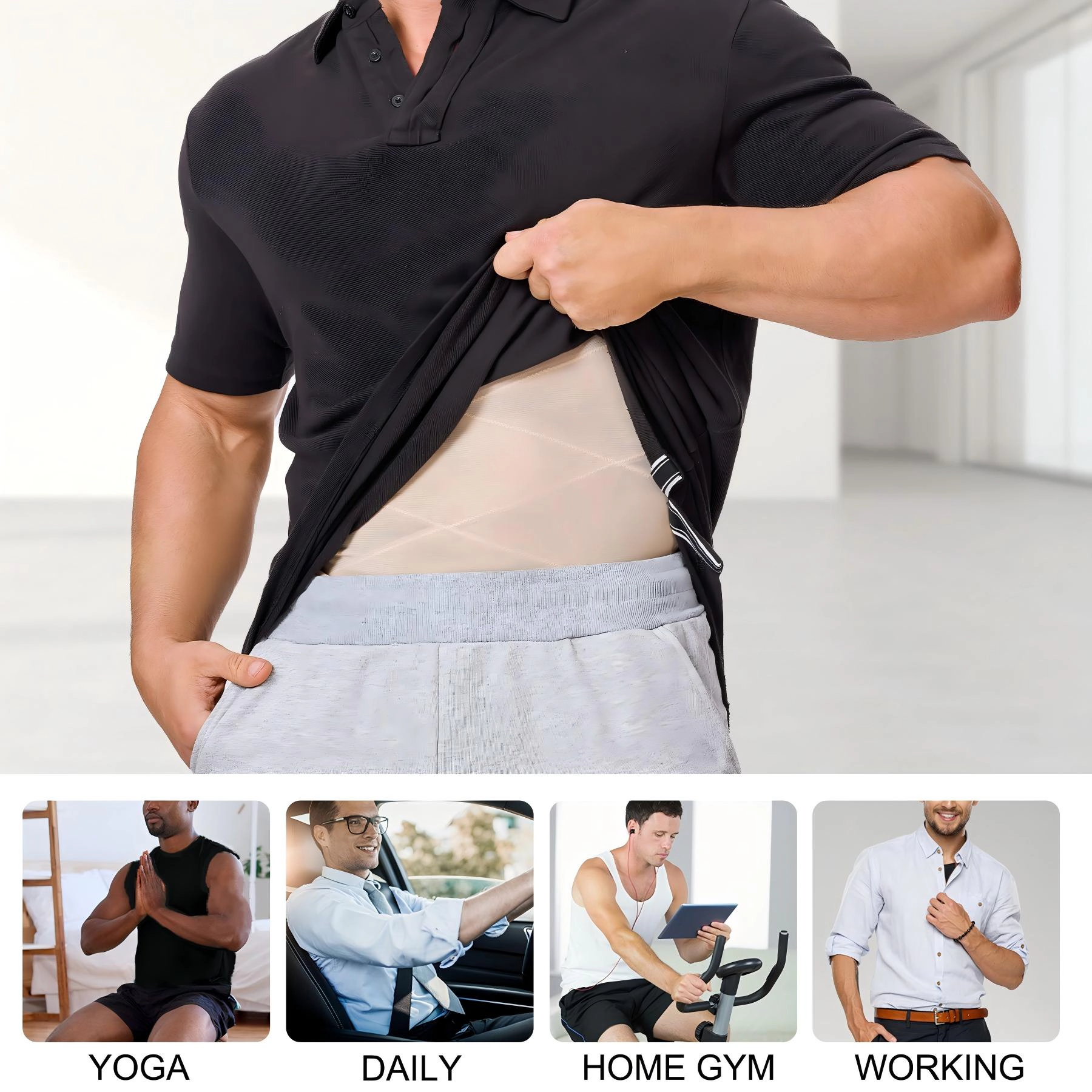 Nebility Mens Compression Tank Top Body Shaper Sleeveless Vest