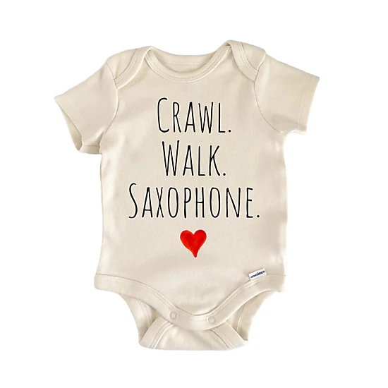 NOFO VIBES Unisex Crawl Walk Saxophone Newborn Baby Bodysuit